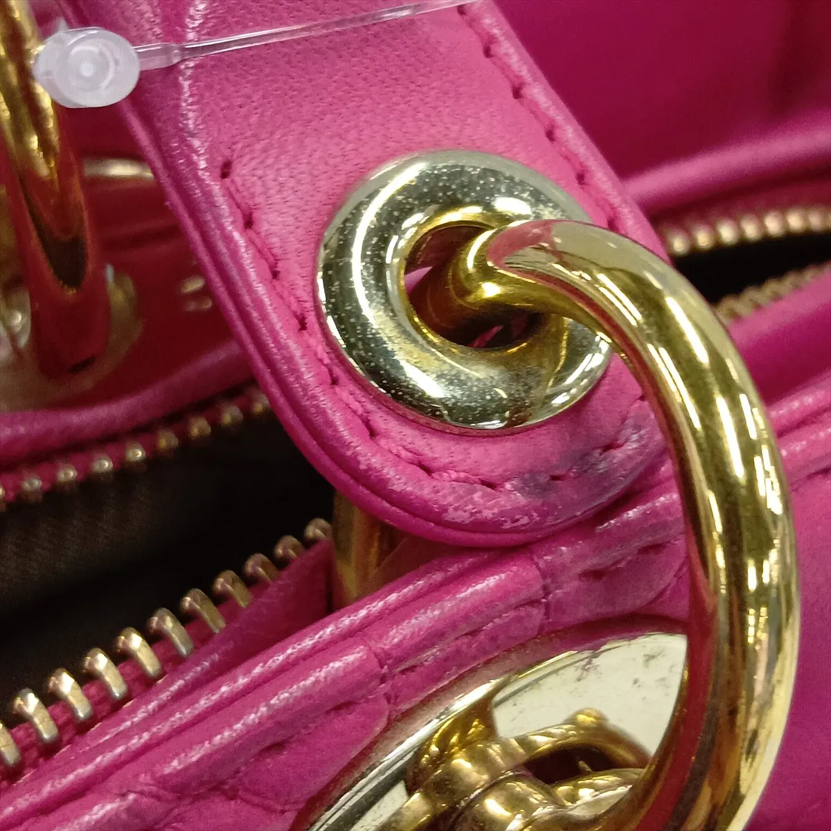 Lady Dior Cannage Large Leather 2-Way Handbag Pink — view 14