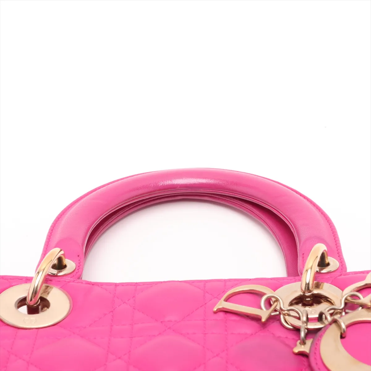 Lady Dior Cannage Large Leather 2-Way Handbag Pink — view 6