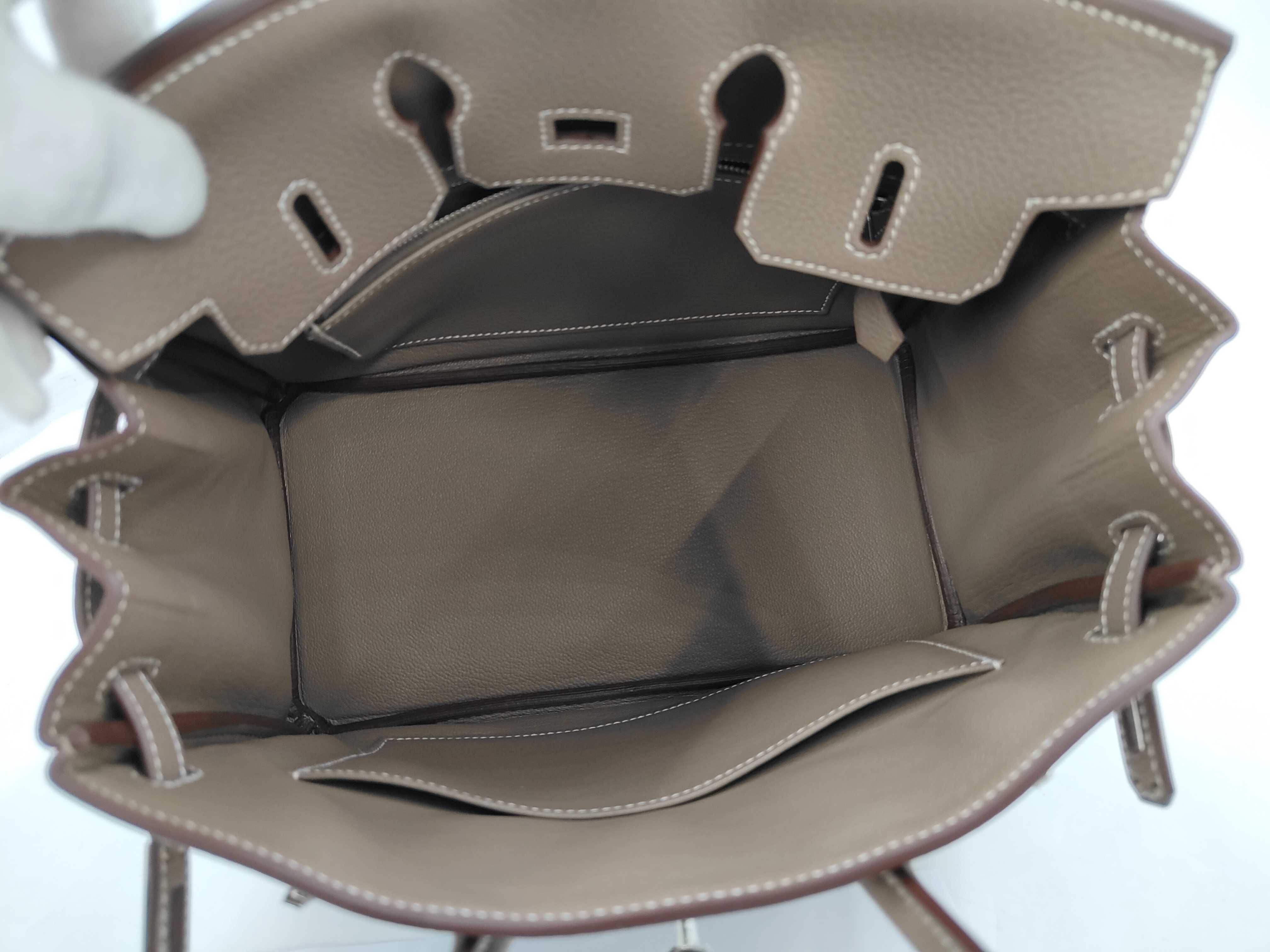 Birkin 25 Togo Etoupe Silver Hardware K Stamp Handbag — view 11
