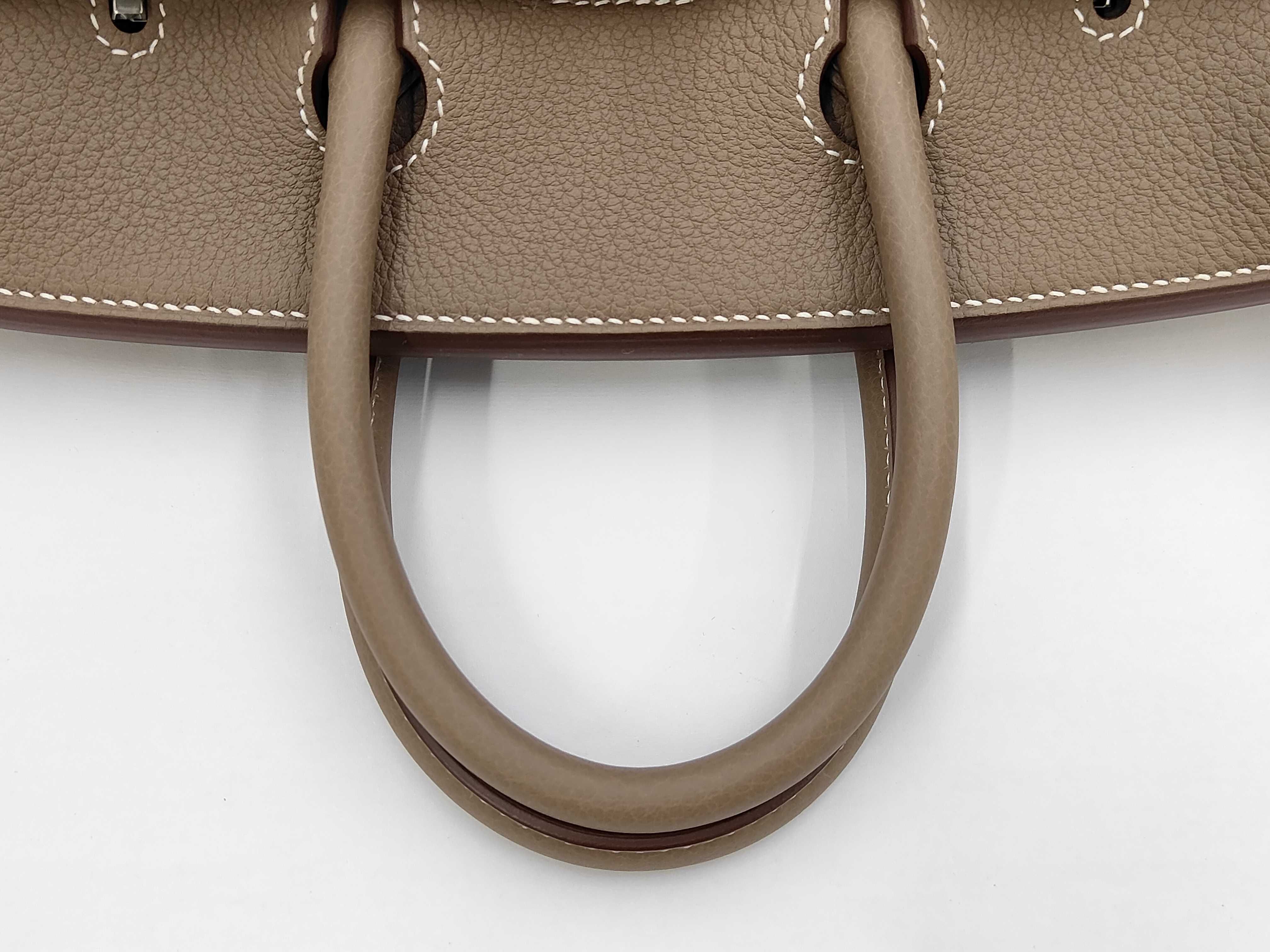 Birkin 25 Togo Etoupe Silver Hardware K Stamp Handbag — view 5