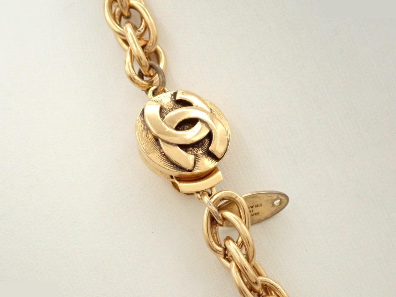 Coco Mark Gripoa Necklace, with engraved plate, gold, neck circumference approximately 70cm — view 2