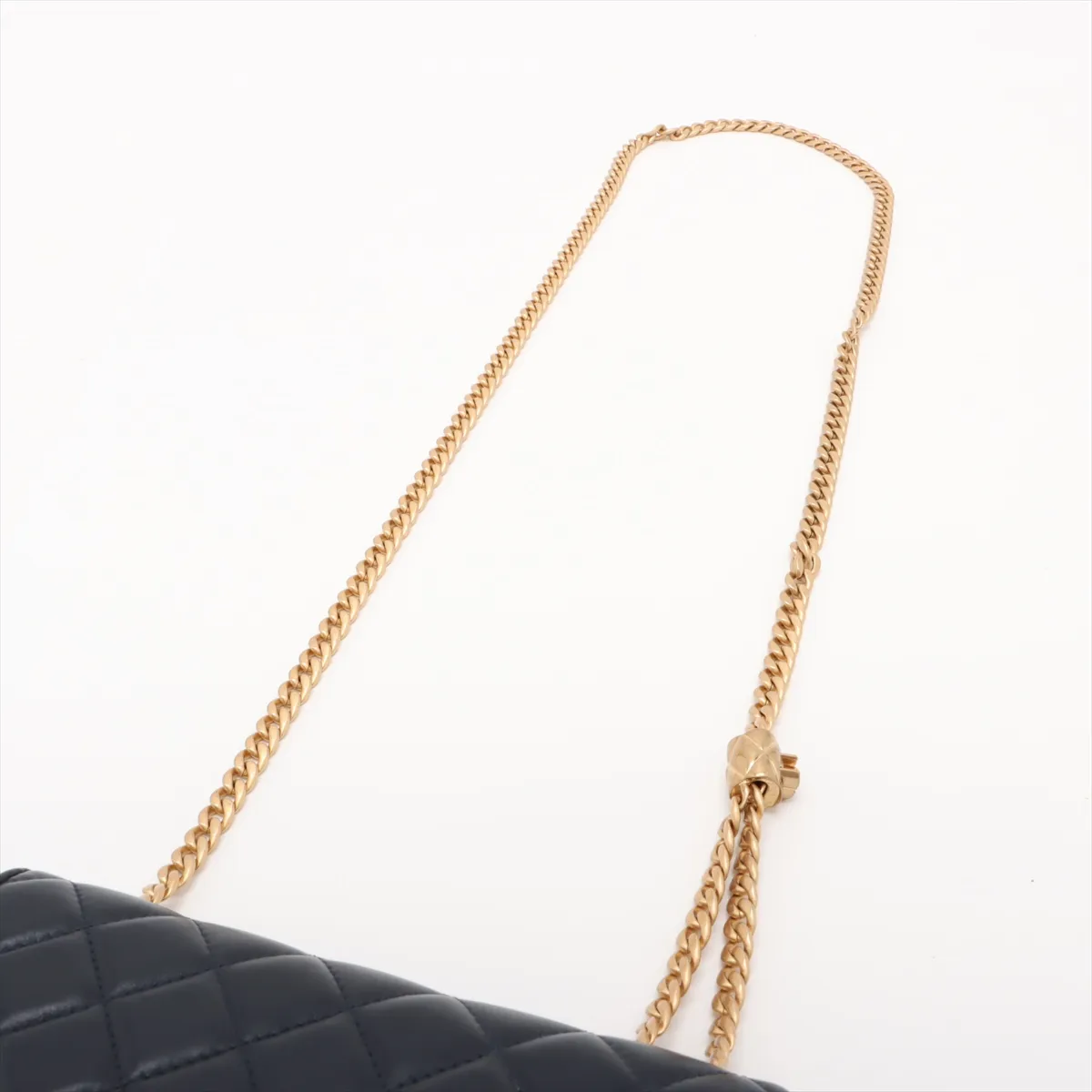 Matelasse Lambskin Chain Shoulder Bag Navy Gold Hardware JPPECT0L Random Plate — view 5