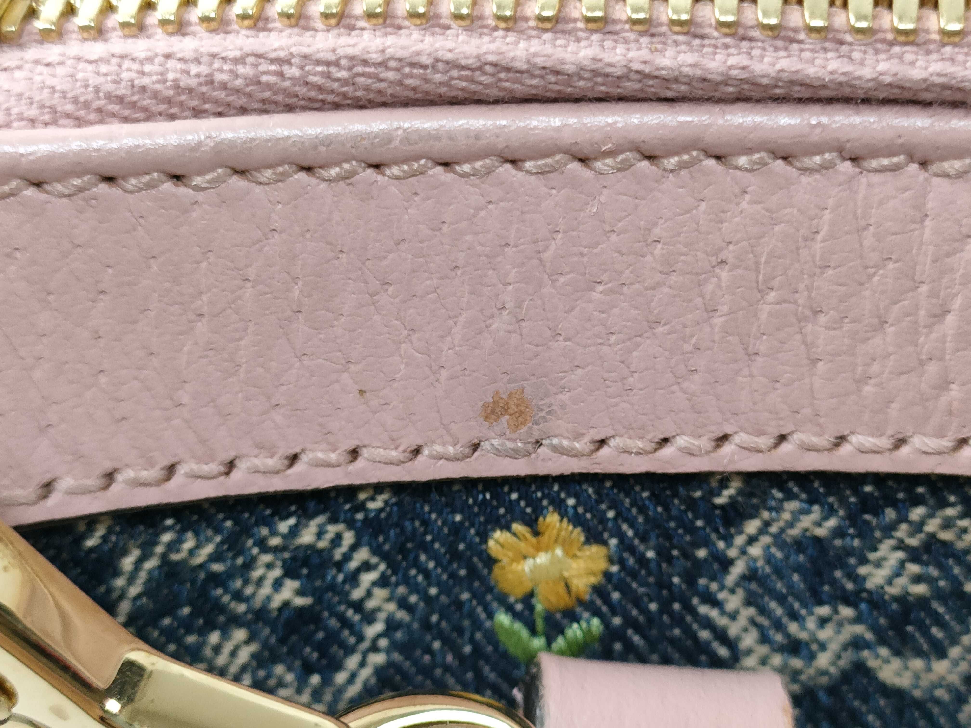 GG Supreme Ophidia Denim x Leather 2-Way Handbag Navy x Pink 547551 Handbag — view 8