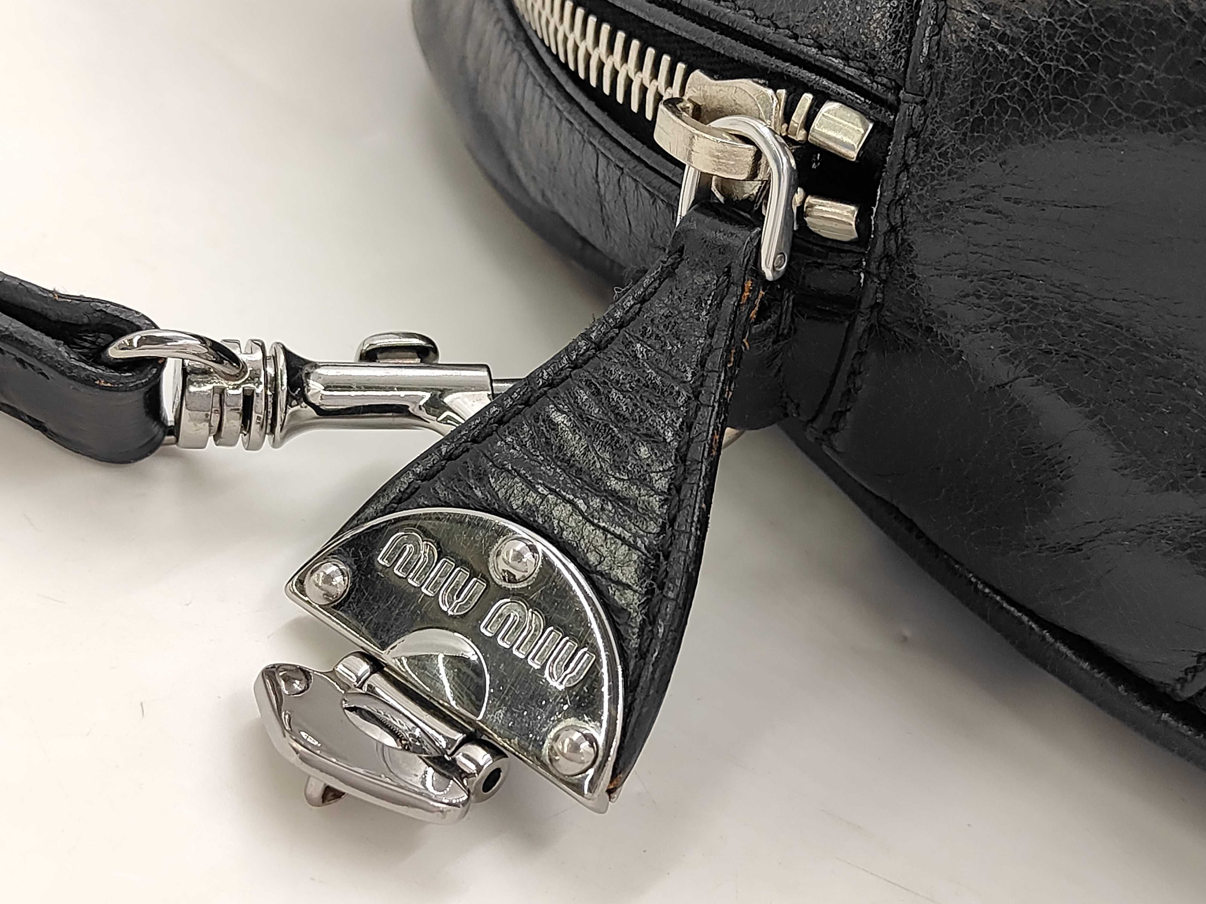 Leather 2-way Bicolor Bowling Y2K Shoulder Bag — view 9
