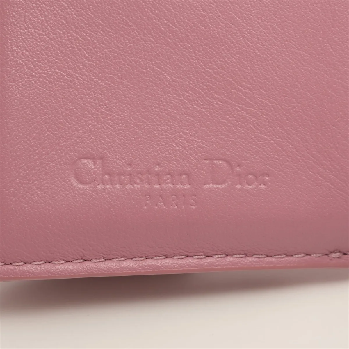 Lady Dior Cannage Patent Leather Compact Wallet Pink — view 8