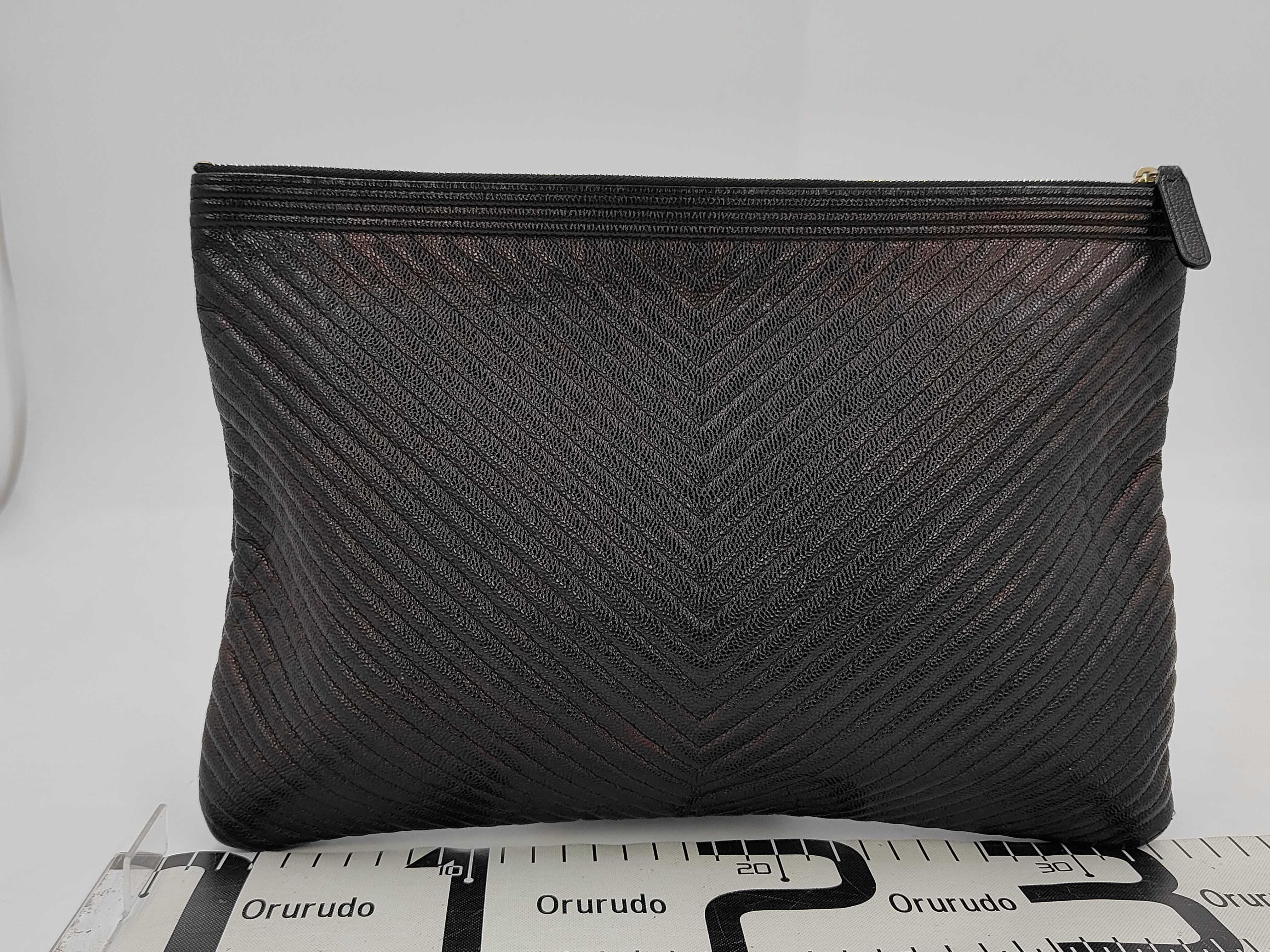 Boy Chanel Caviar Skin Black Clutch Bag — view 2