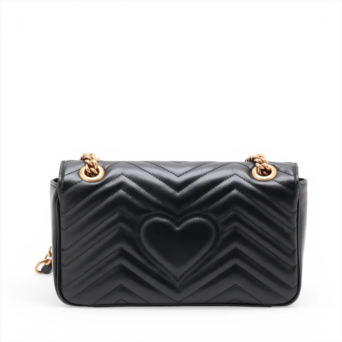 GG Marmont Leather Chain Shoulder Bag, Black, 443497 — view 2