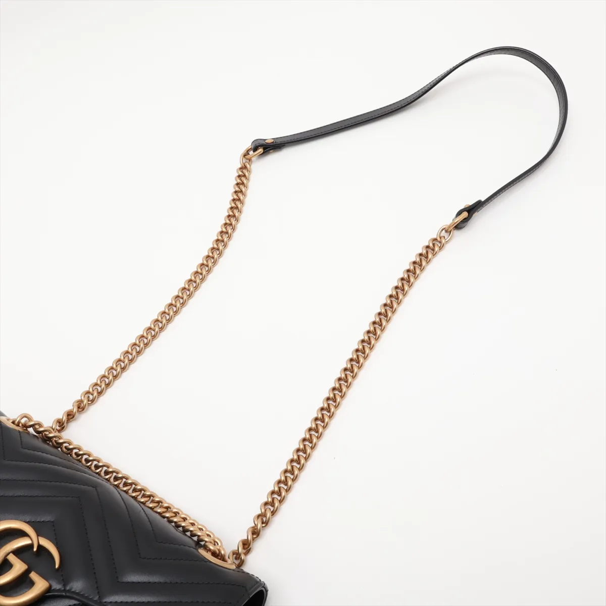 GG Marmont Leather Chain Shoulder Bag, Black, 443497 — view 5