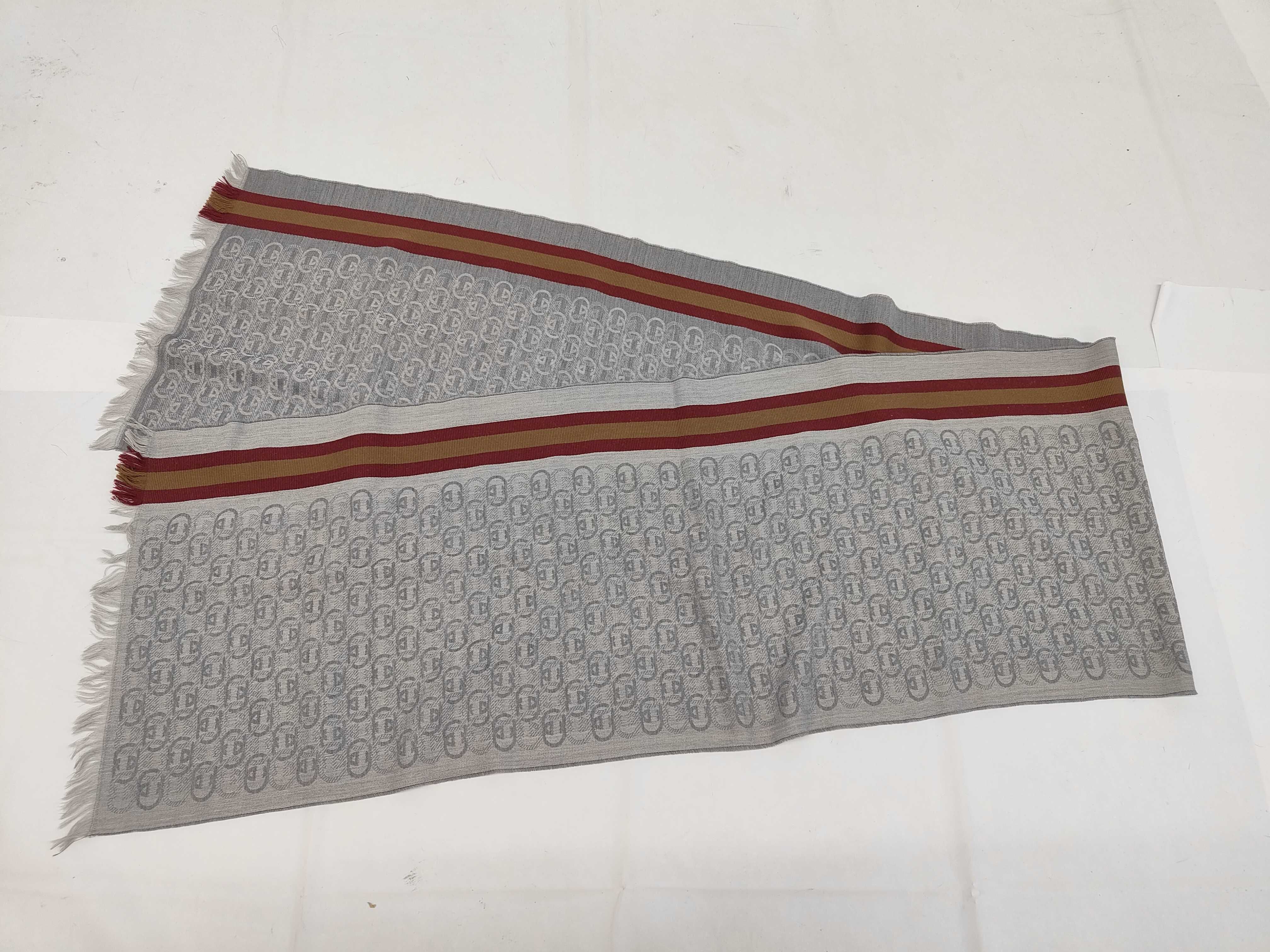 GG pattern striped wool scarf/stole and other accessories — view 2