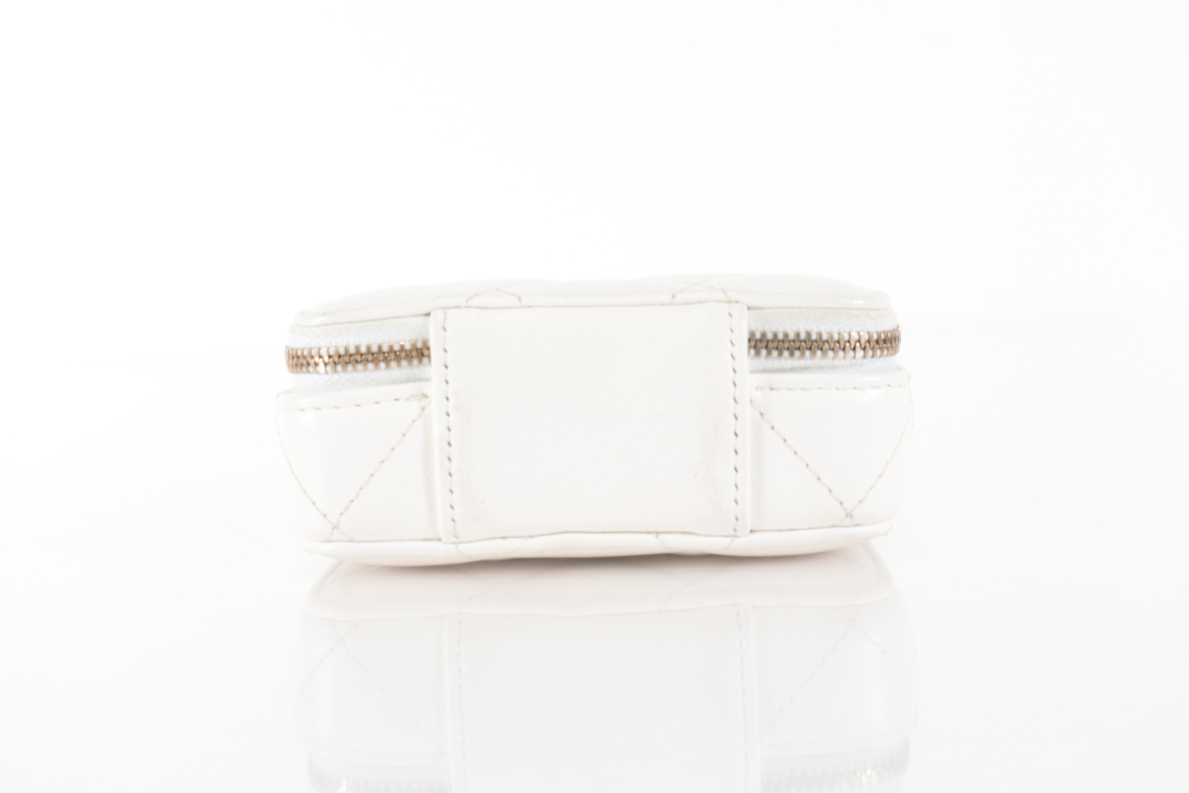 Lambskin Mini Combination Chain Shoulder Bag, White, Serial Number 32 — view 7