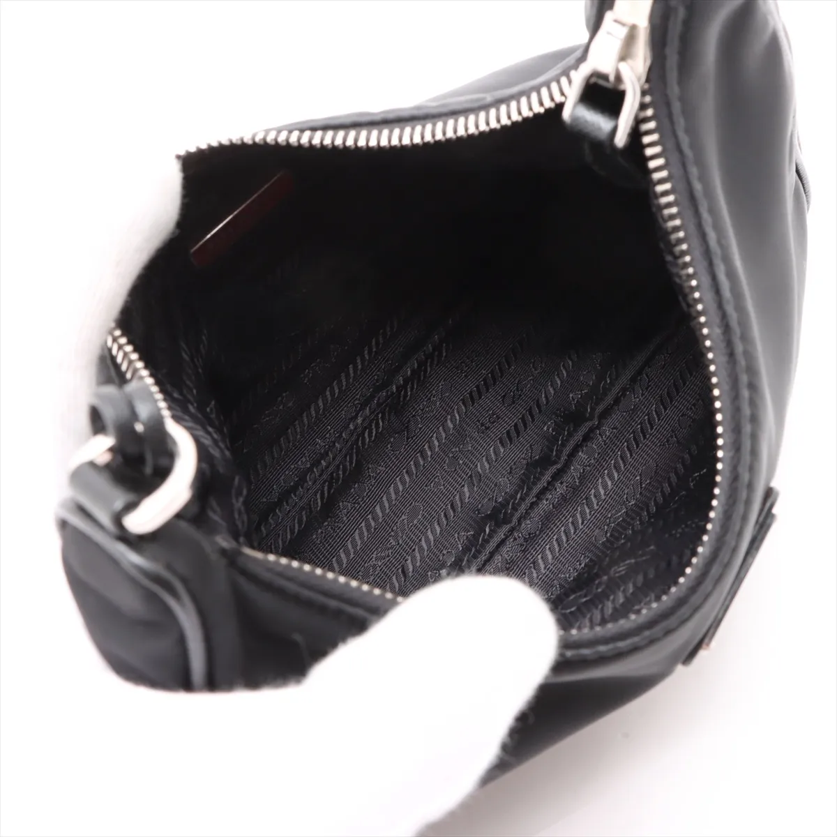 Tessuto Nylon x Leather 2WAY Shoulder Bag Black — view 7