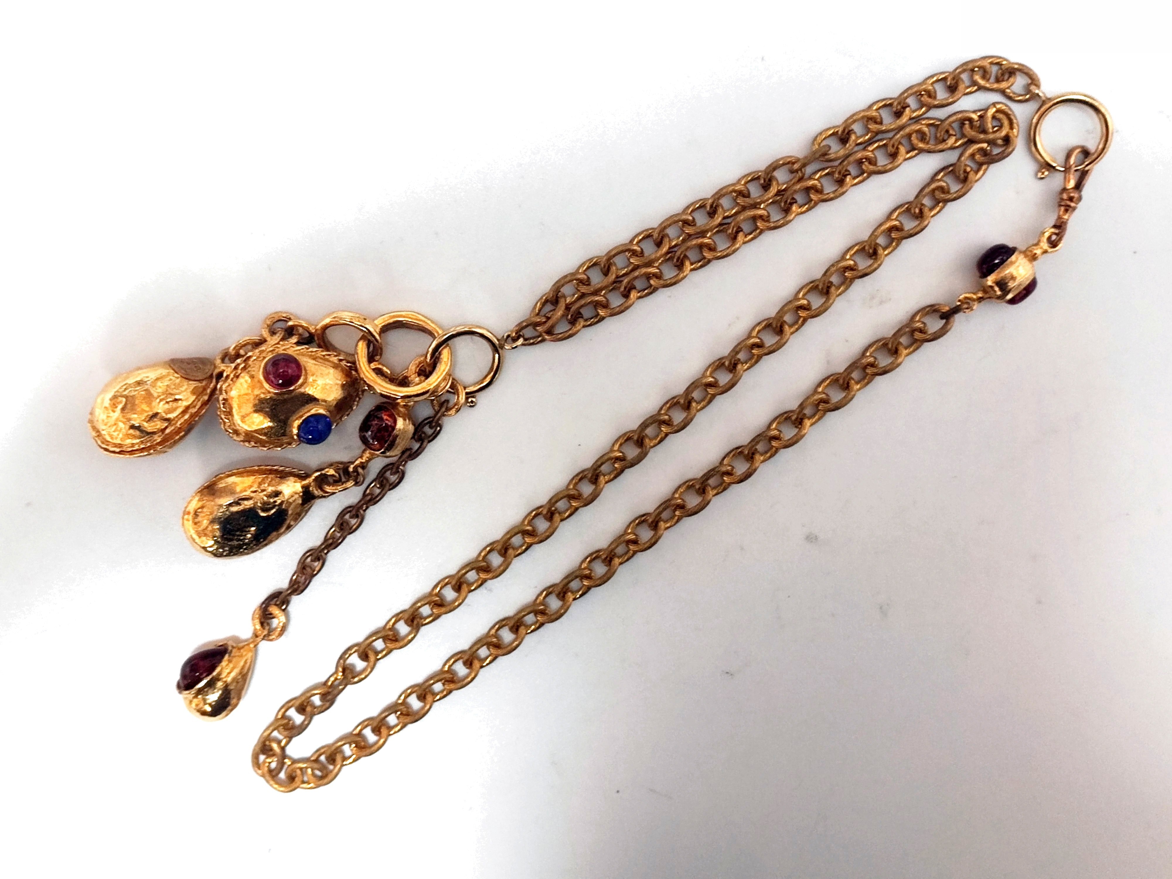 Teardrop 4-strand necklace, chain approximately 70cm long. — view 11