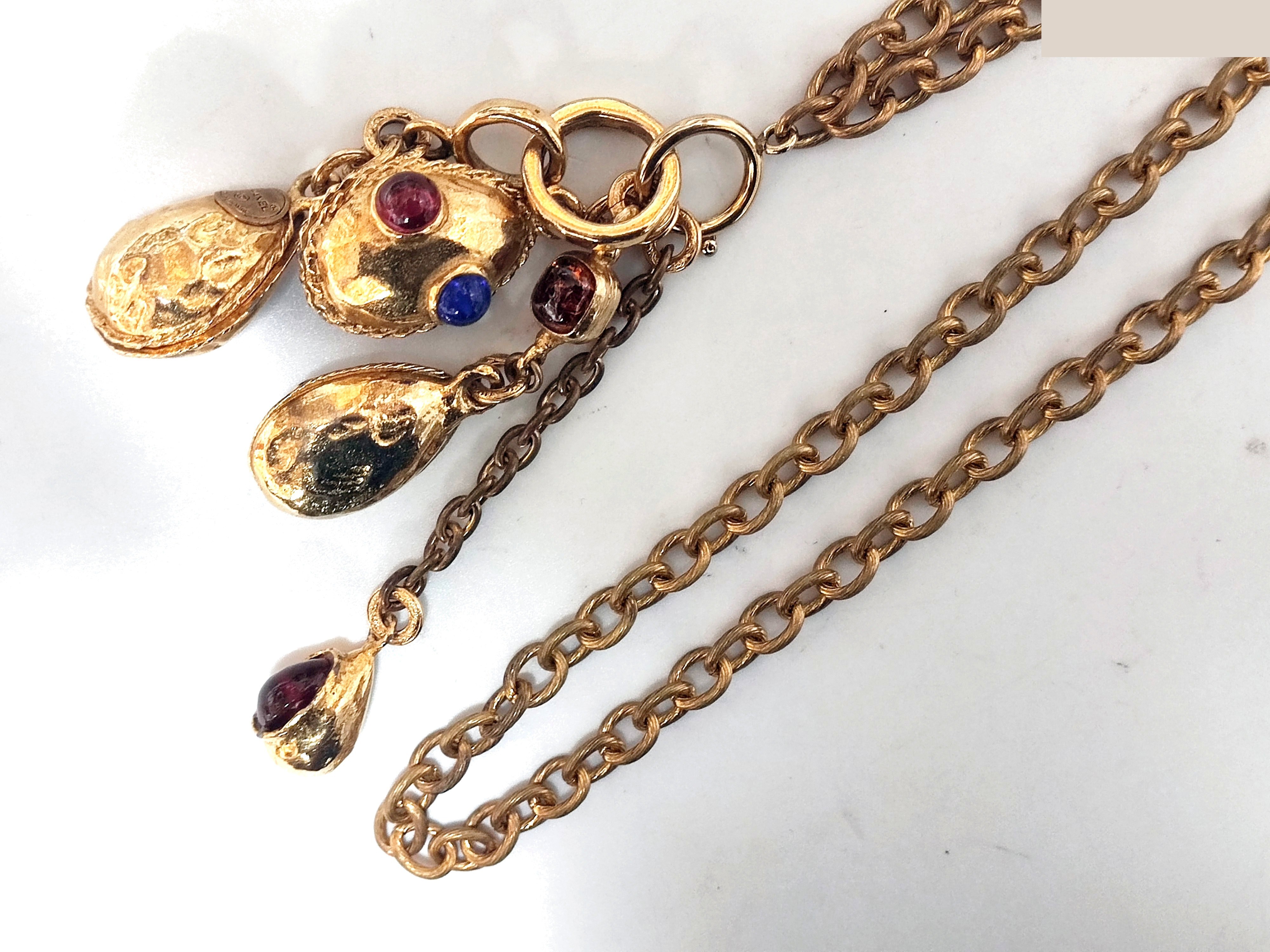 Teardrop 4-strand necklace, chain approximately 70cm long. — view 5