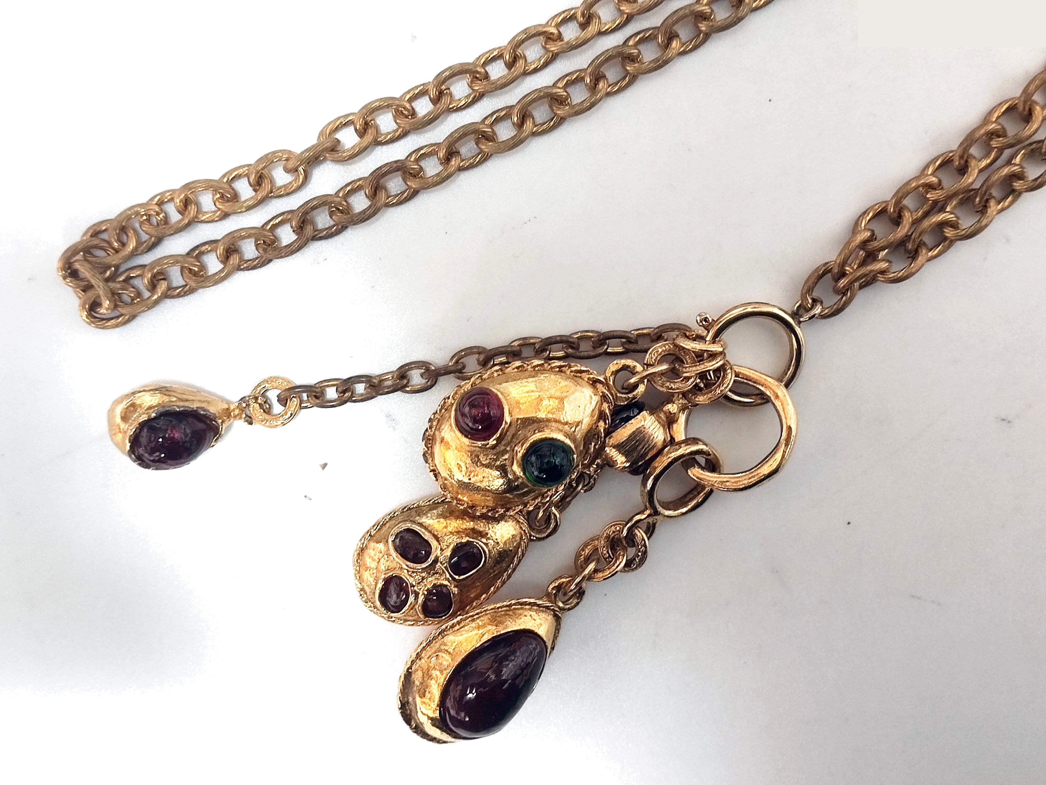 Teardrop 4-strand necklace, chain approximately 70cm long. — view 7