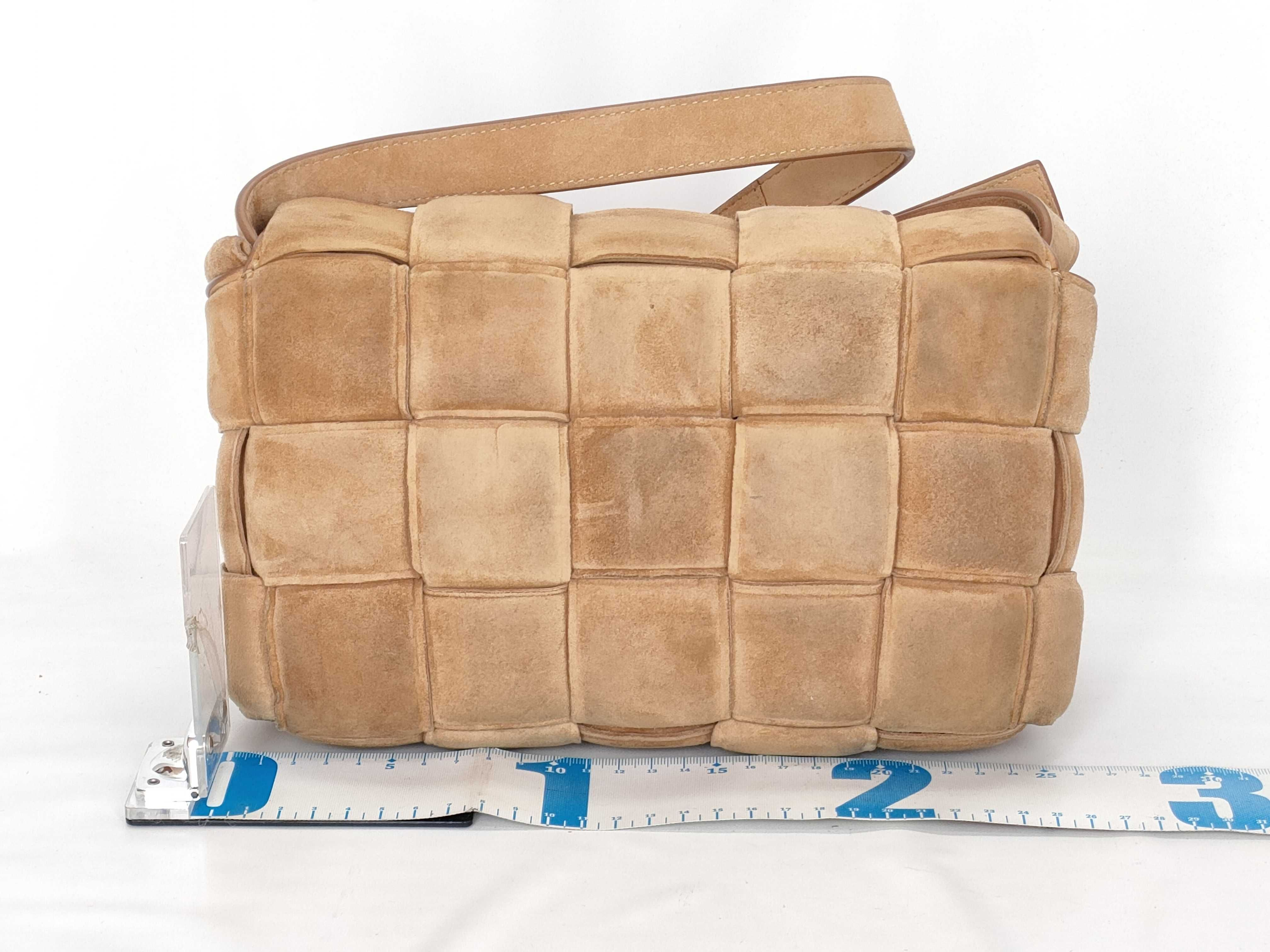 Maxi Intrecciato Padded Cassette Suede Shoulder Bag — view 2