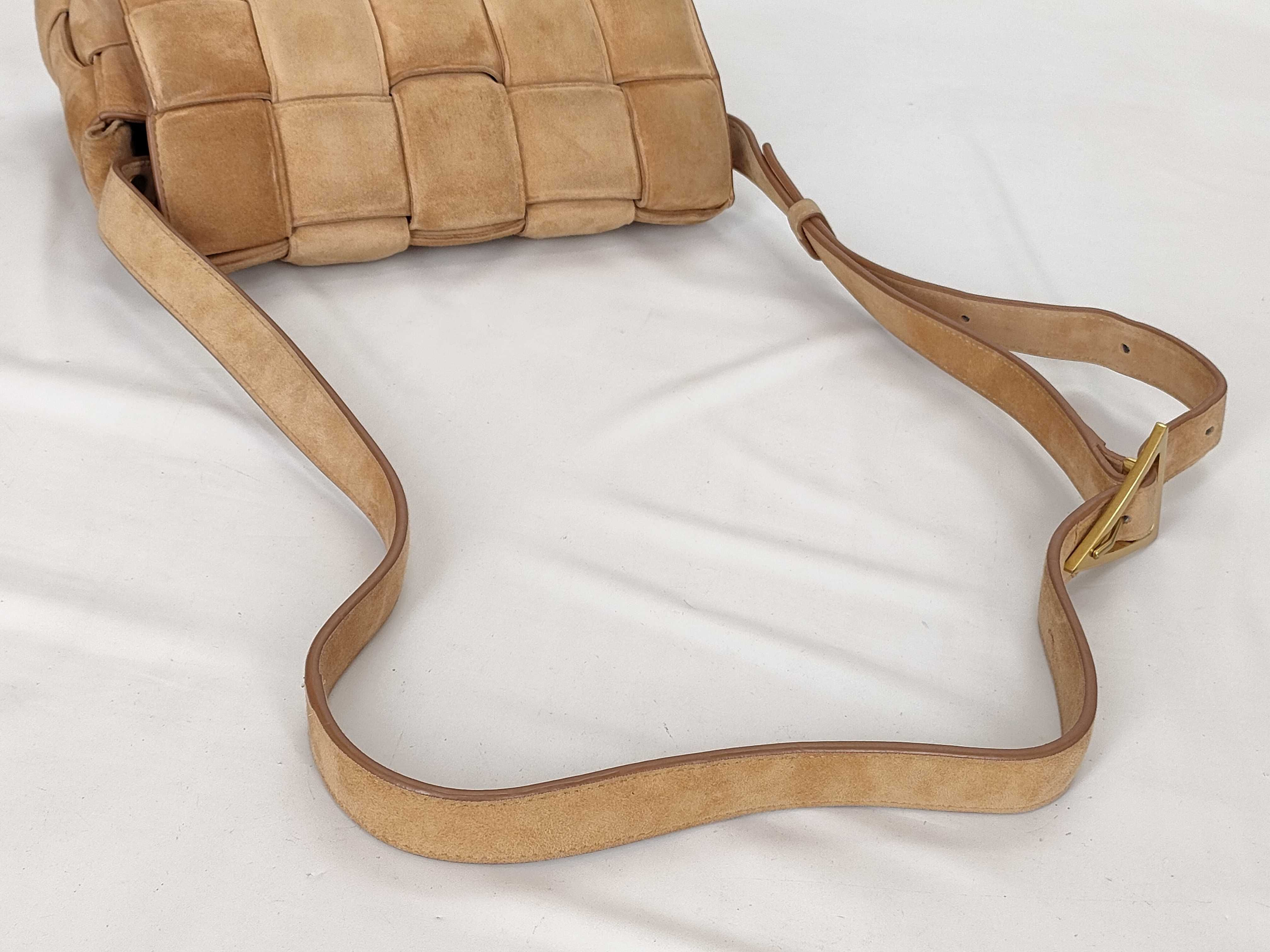 Maxi Intrecciato Padded Cassette Suede Shoulder Bag — view 3