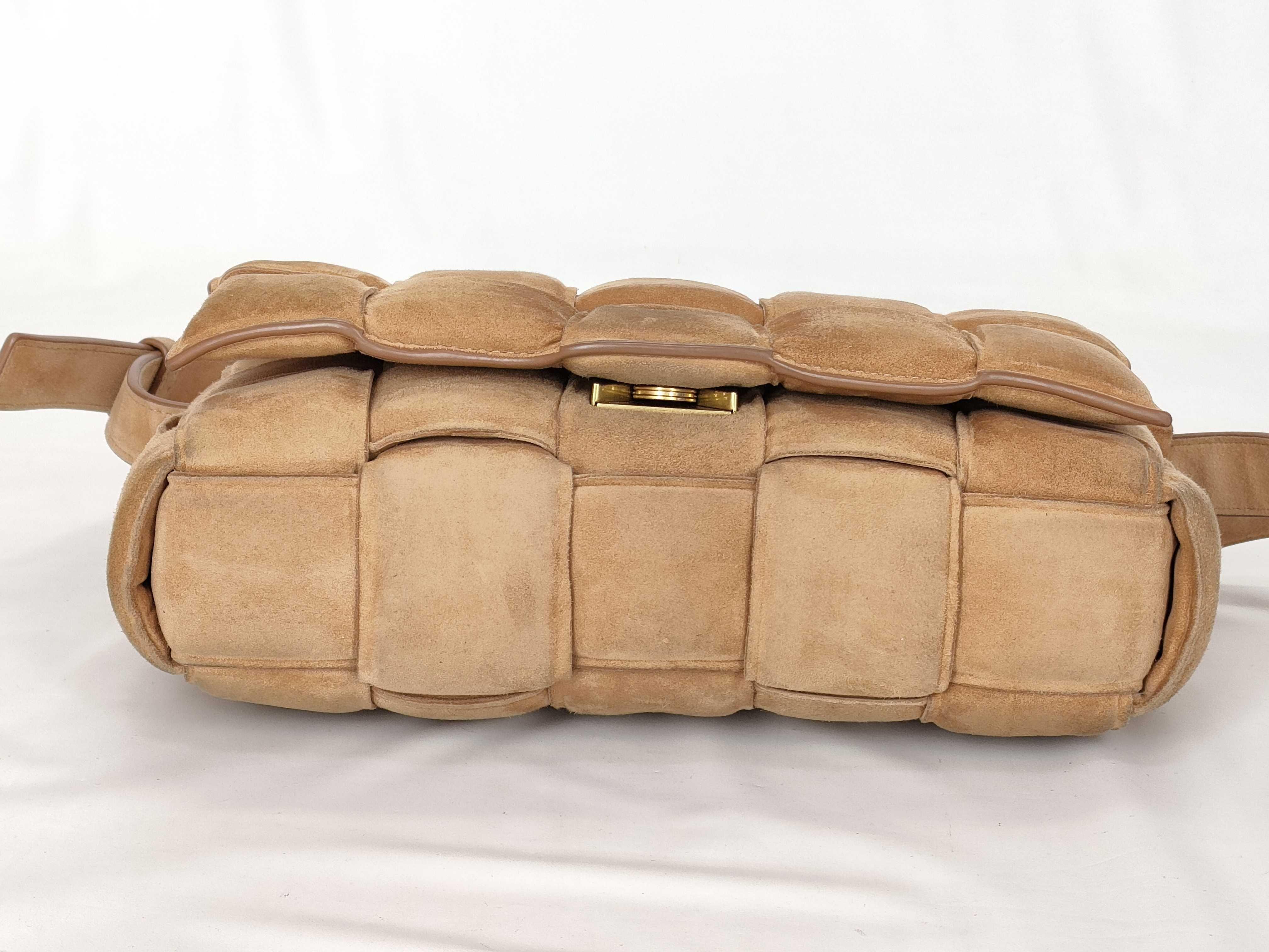 Maxi Intrecciato Padded Cassette Suede Shoulder Bag — view 4