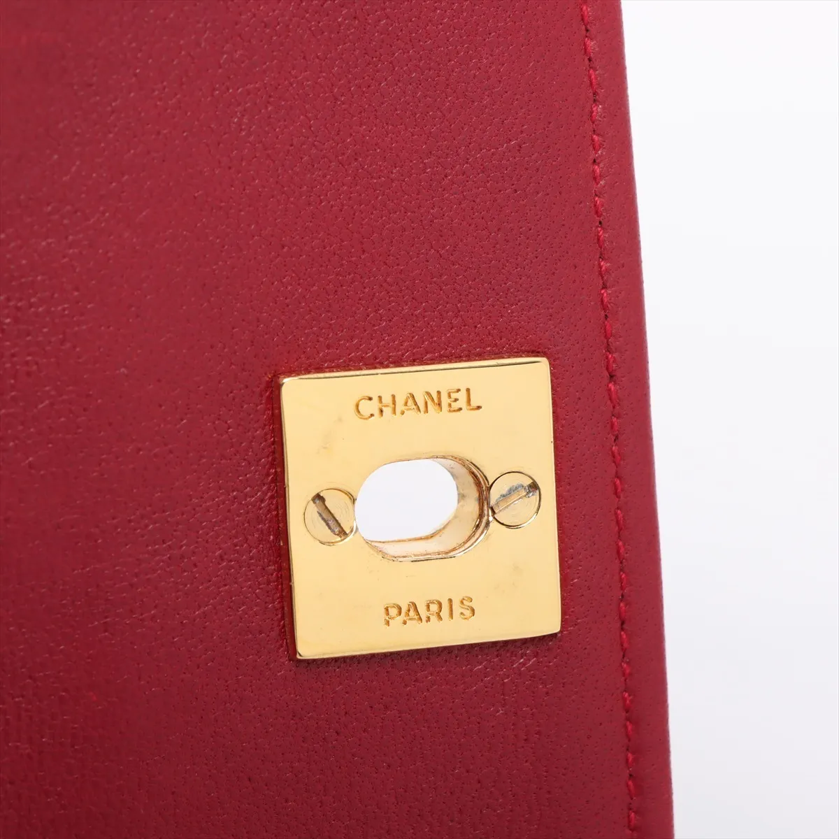 Matelasse Lambskin Single Flap Single Chain Bag Red Gold Hardware — view 8