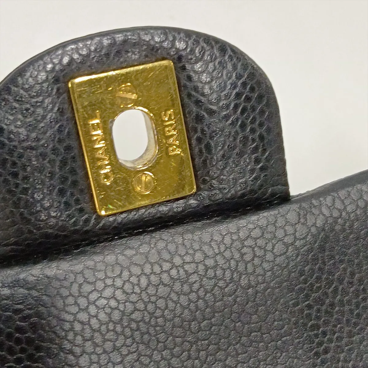 Mini Matelassé 17 Caviar Skin Single Flap Single Chain Bag, Black with Gold Hardware, 17200465, Serial Number 17 — view 11
