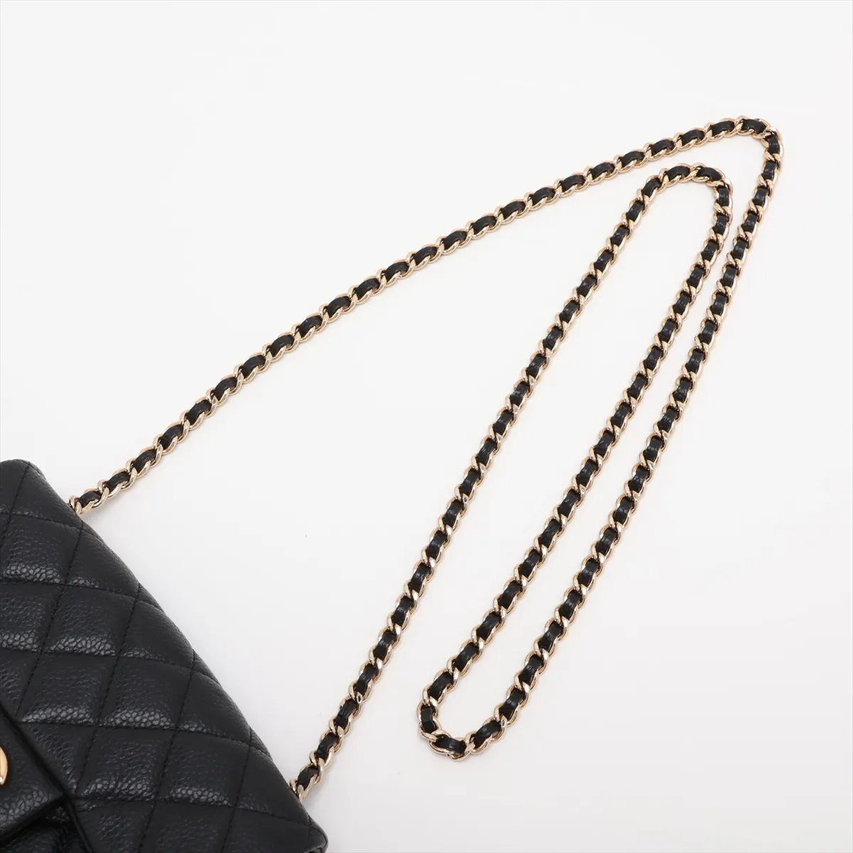 Mini Matelassé 17 Caviar Skin Single Flap Single Chain Bag, Black with Gold Hardware, 17200465, Serial Number 17 — view 5
