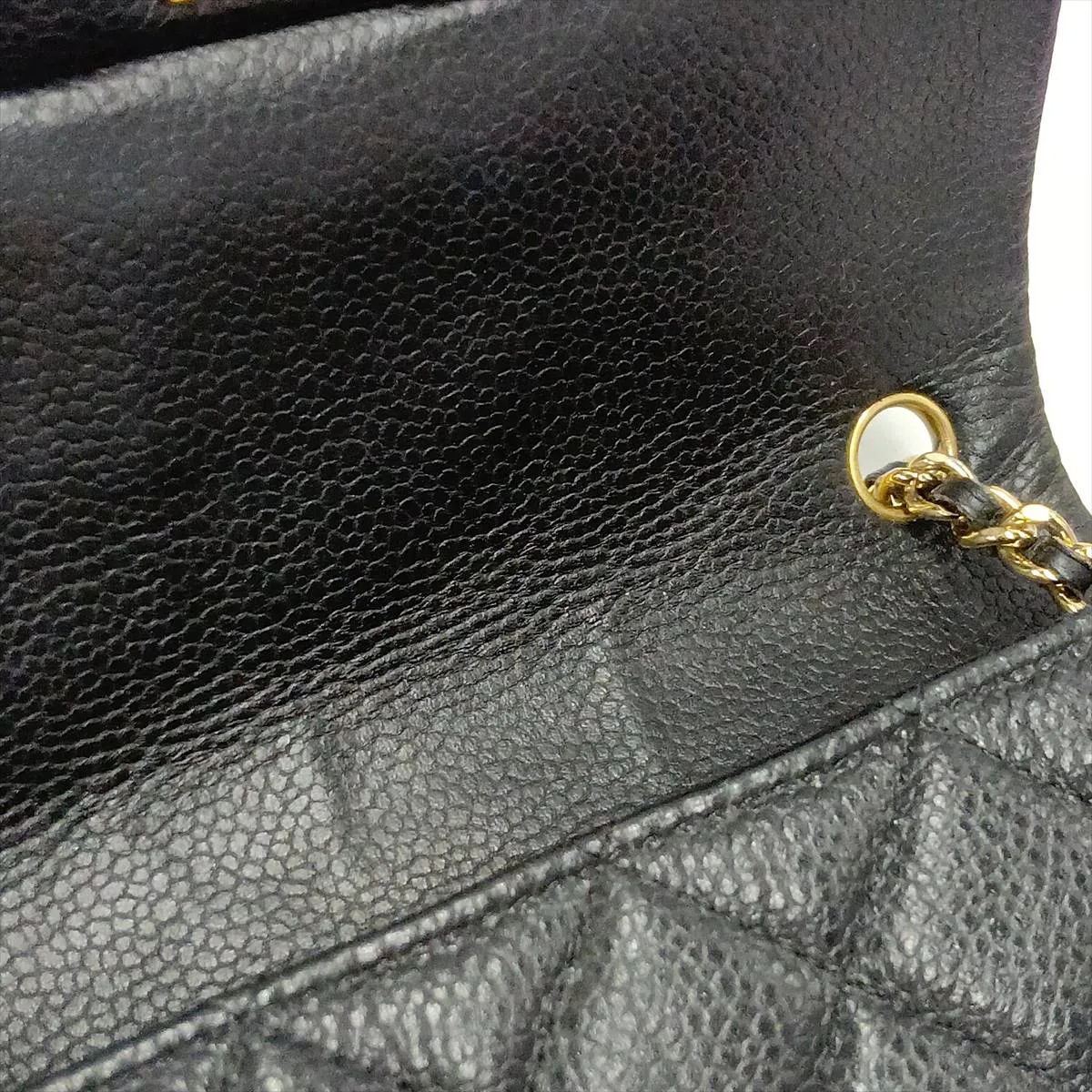 Mini Matelassé 17 Caviar Skin Single Flap Single Chain Bag, Black with Gold Hardware, 17200465, Serial Number 17 — view 10