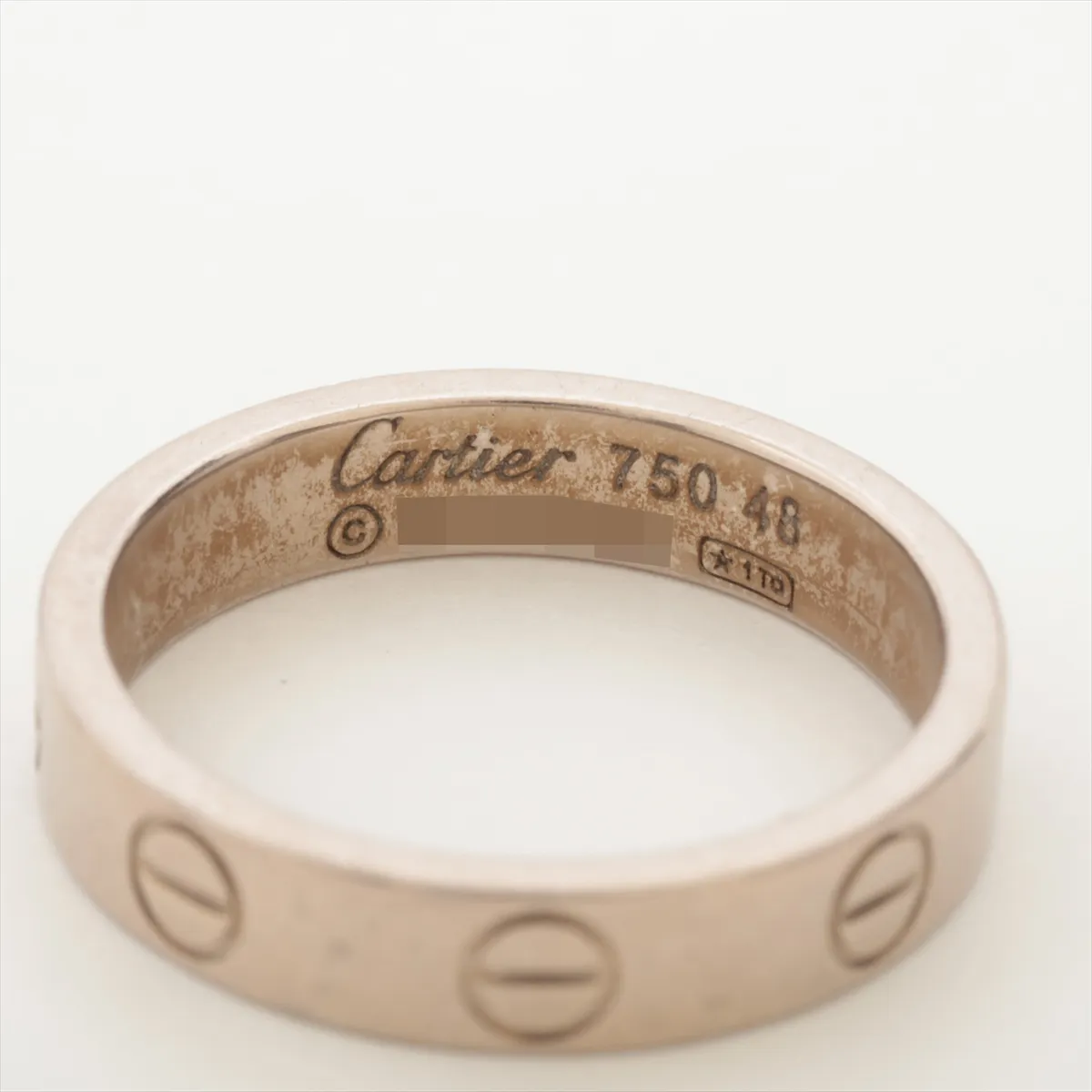 Mini Love Ring, 750 (WG), 3.7g, Size 48, BT6369. Plating — view 3
