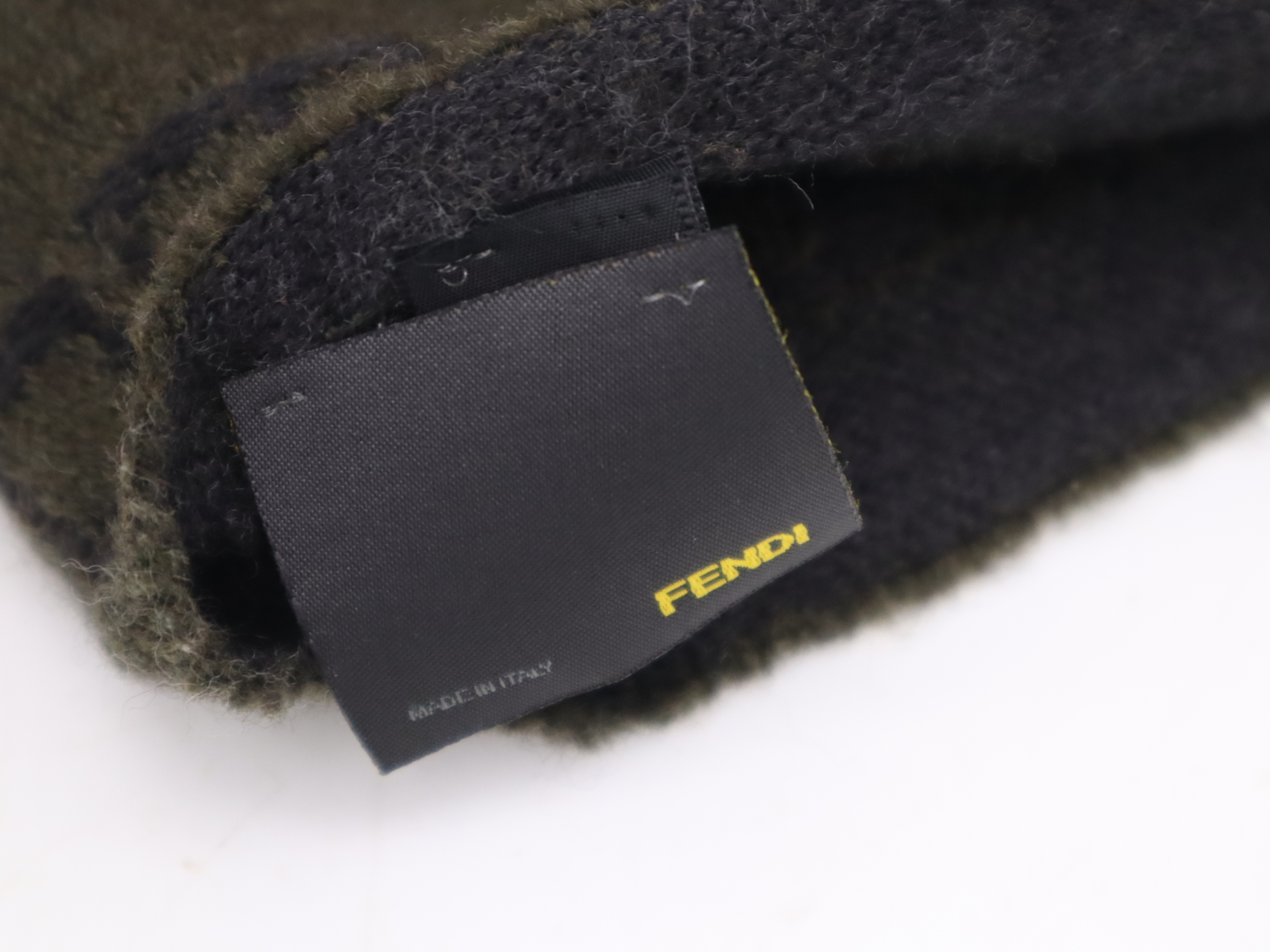 Wool Zucchino Scarf, Black, Dark Green, Other Accessories — view 10