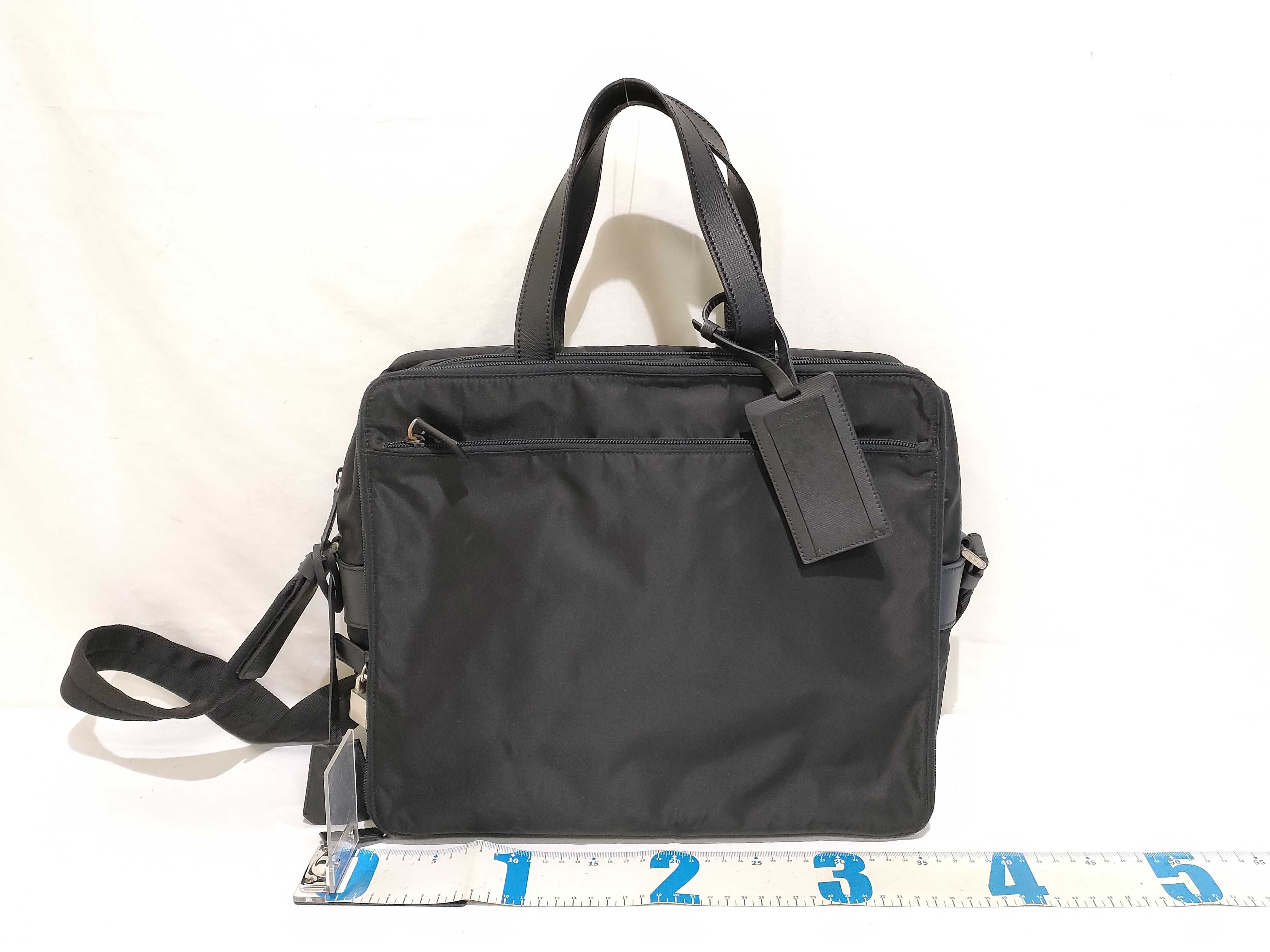 Nylon Prada Tessuto Saffiano Nylon Triangle Logo 2-Way Business Bag Handbag Business Bag — view 2