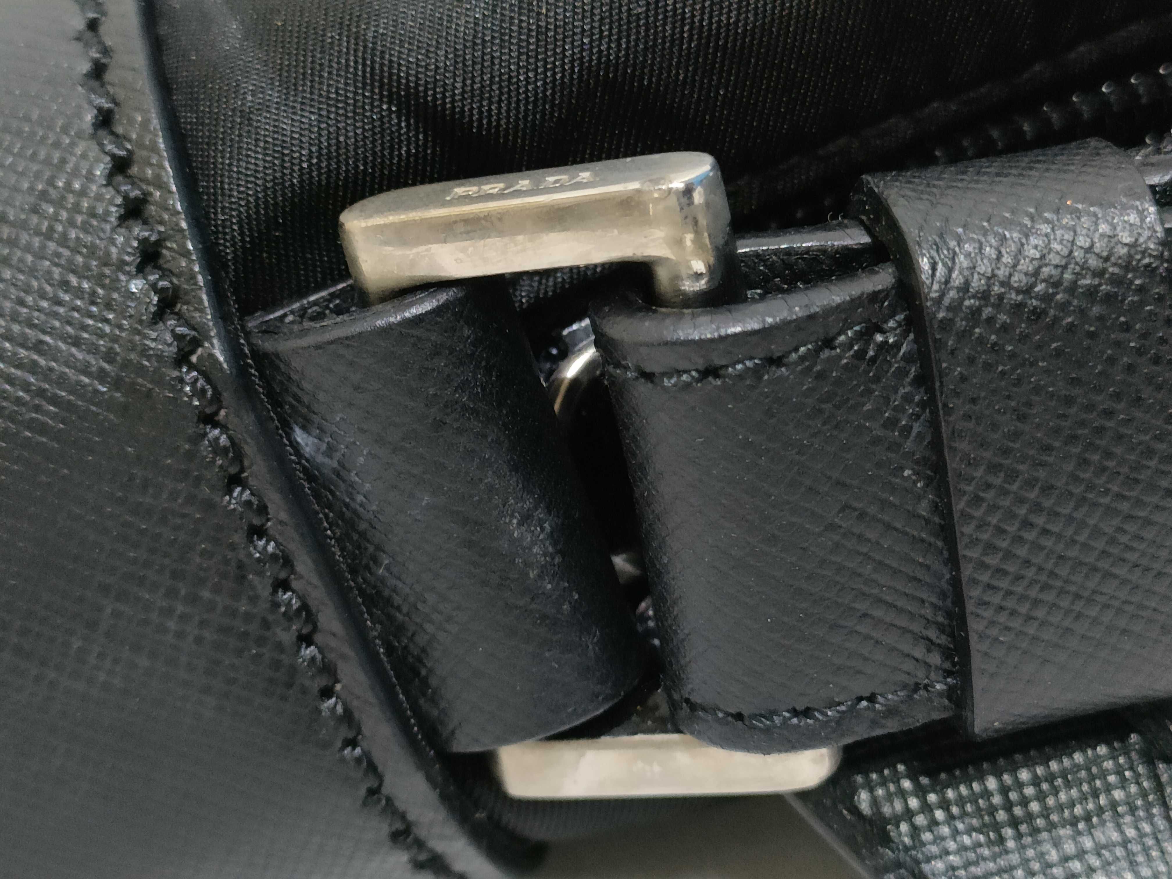 Nylon Prada Tessuto Saffiano Nylon Triangle Logo 2-Way Business Bag Handbag Business Bag — view 12
