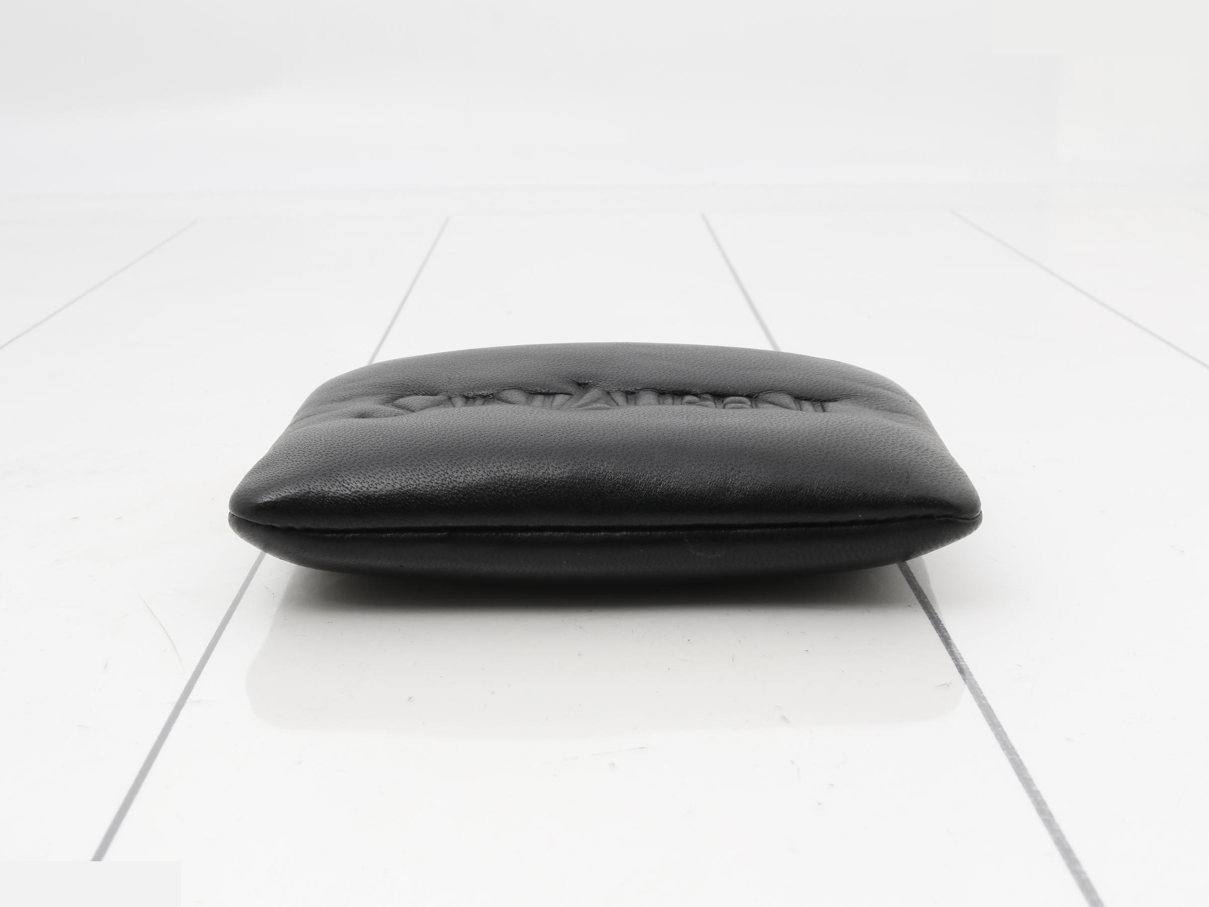 777889 Embossed Logo Card Case, Lambskin, Black — view 3