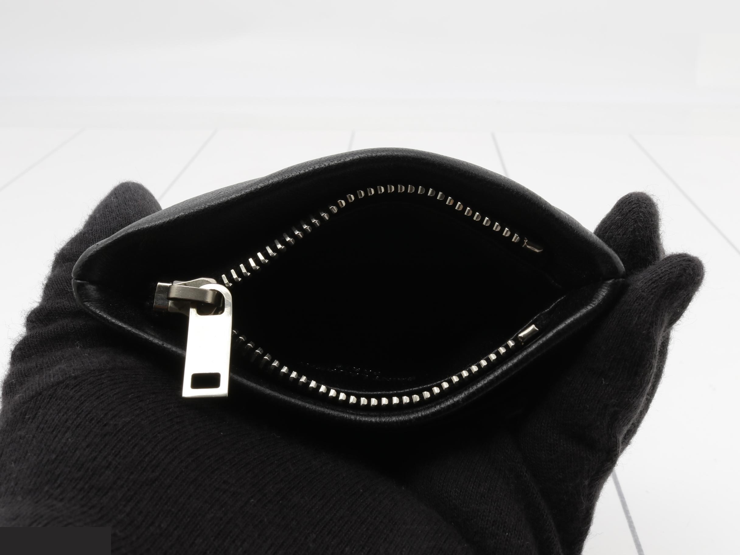 777889 Embossed Logo Card Case, Lambskin, Black — view 4
