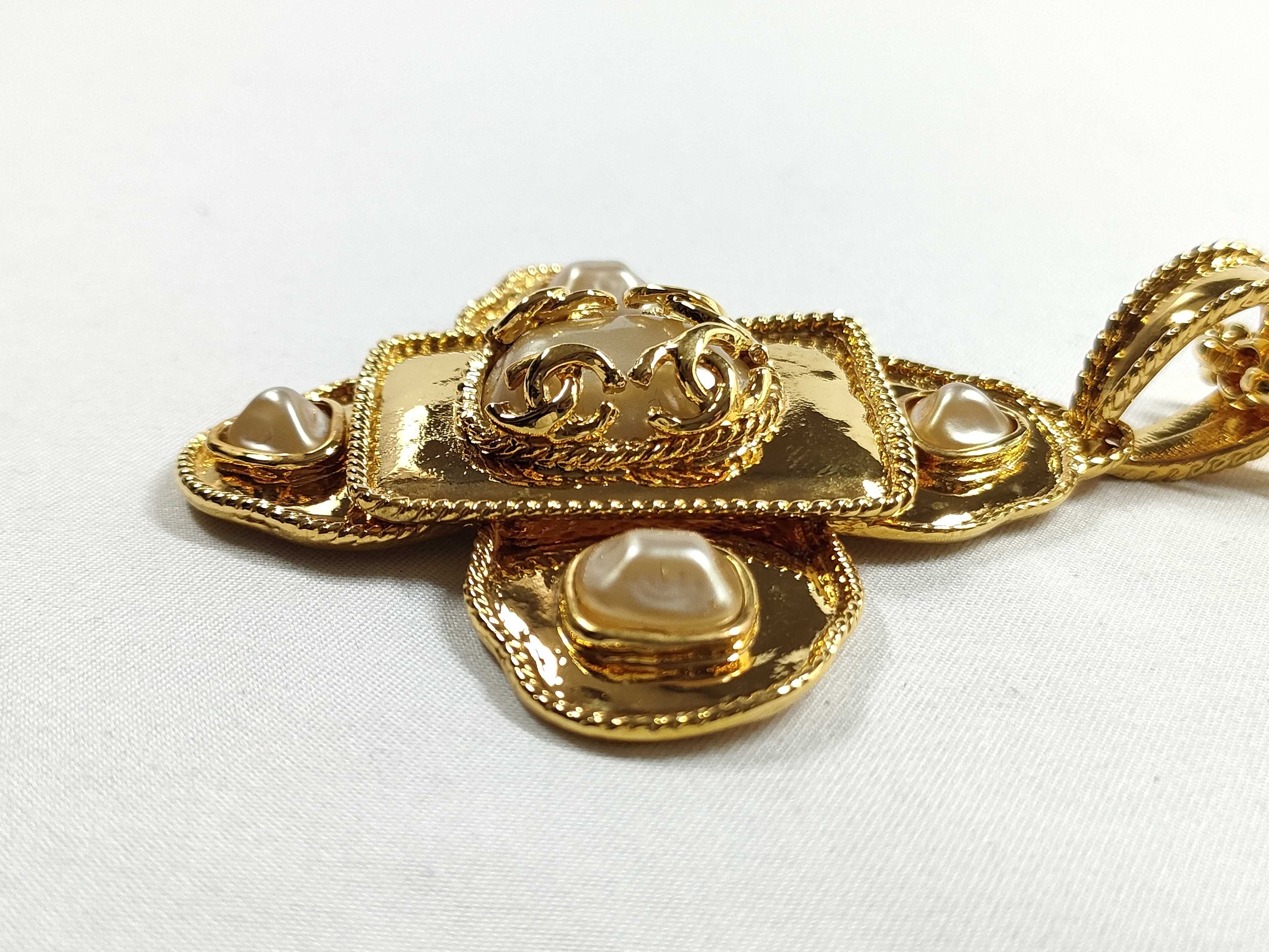 95A Pearl Cross Necklace — view 3