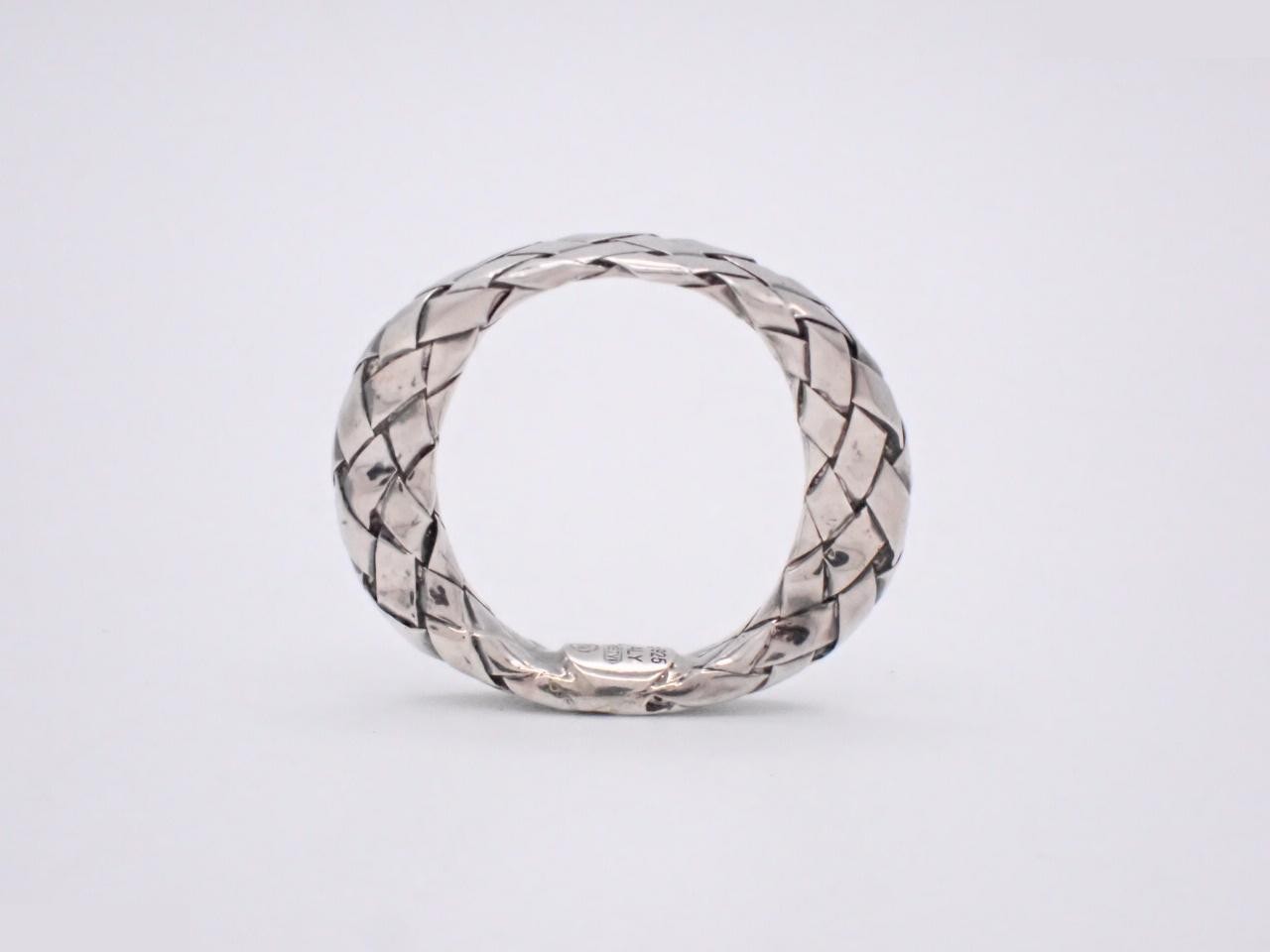 Intrecciato (precious metal) ring, size #10, 925/3.4g — view 3
