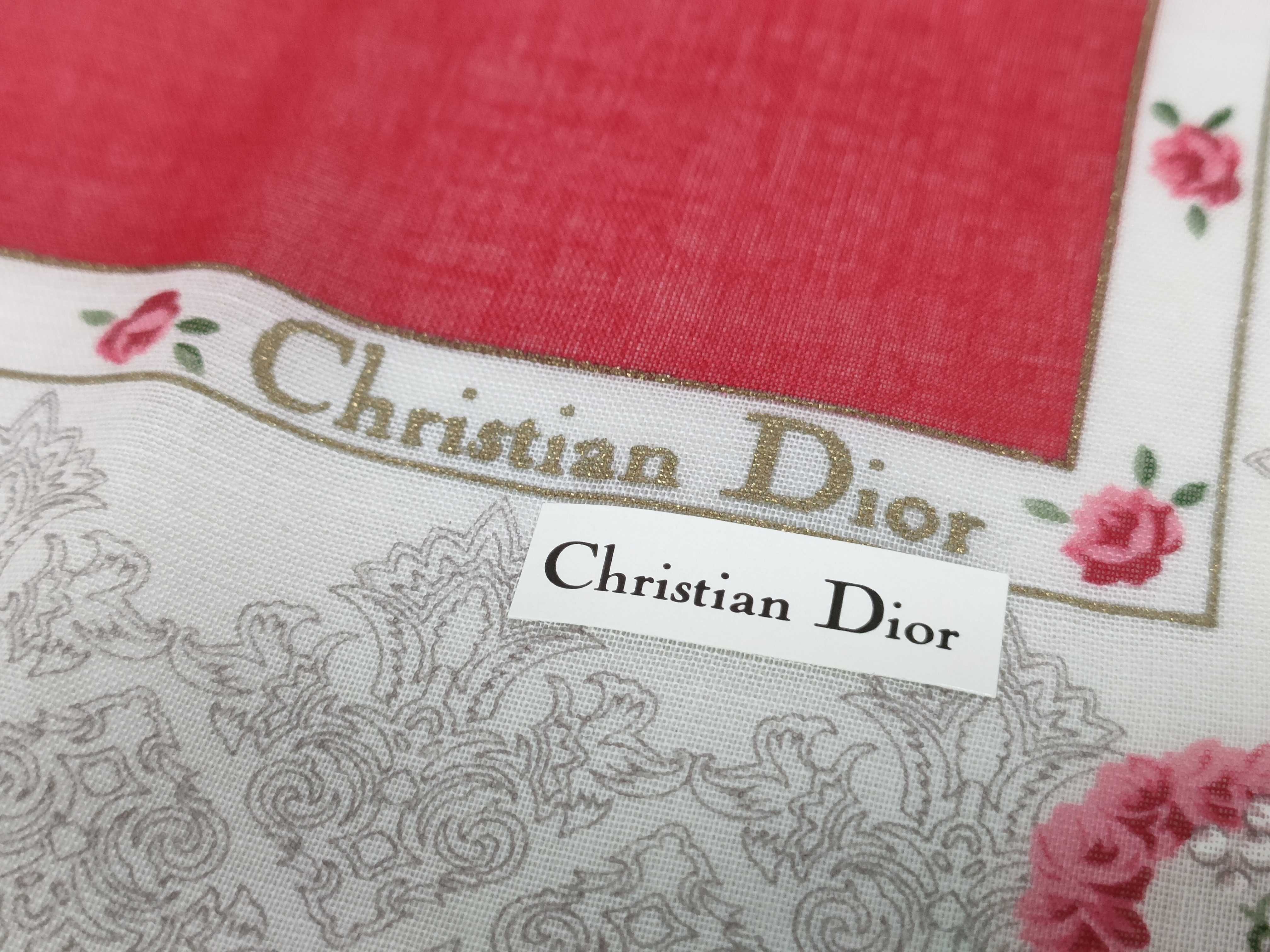 handkerchief scarf with sticker, heart and lily of the valley design, red, and other accessories. — view 3