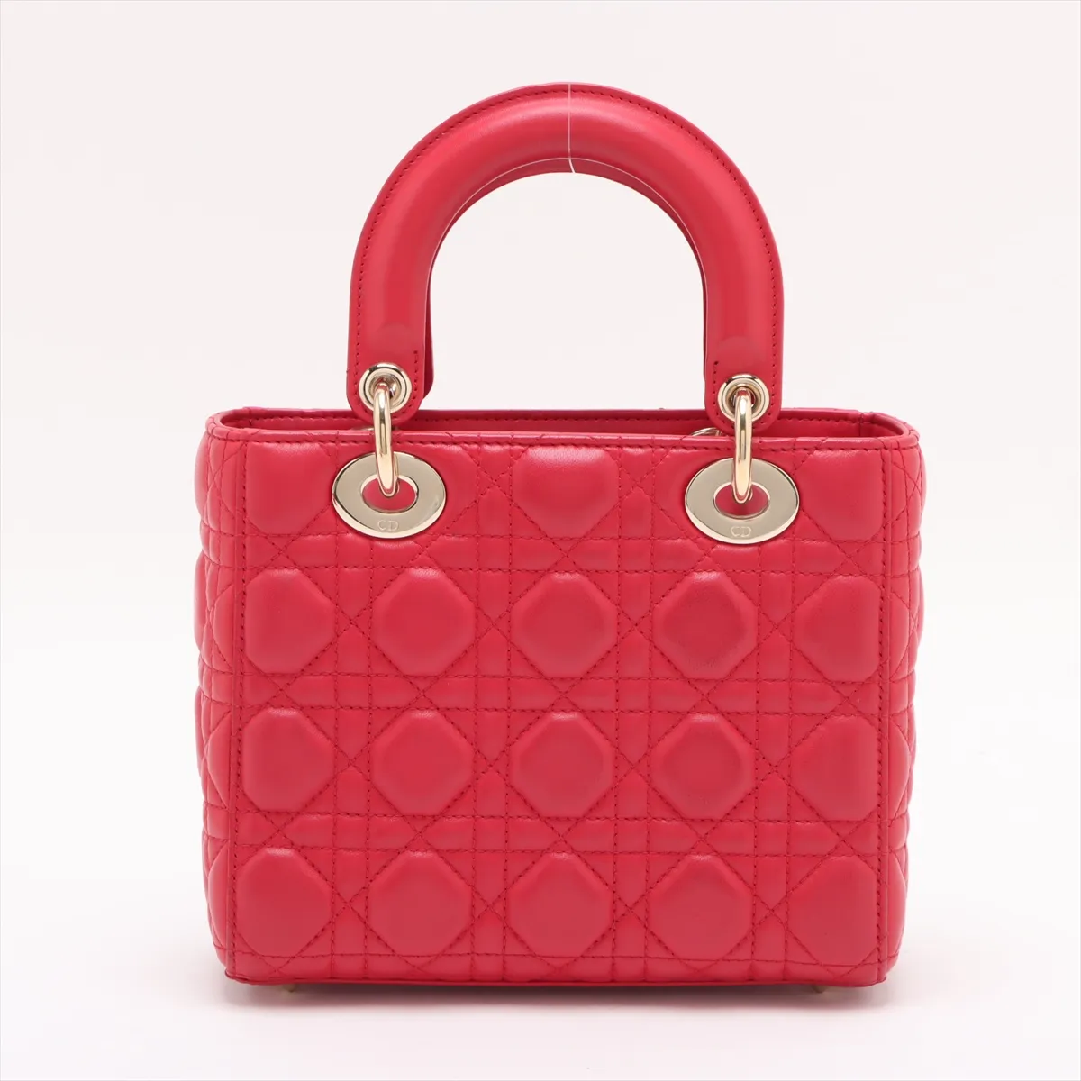 My Lady Dior Cannage Leather 2WAY Handbag Red with Charm — view 2
