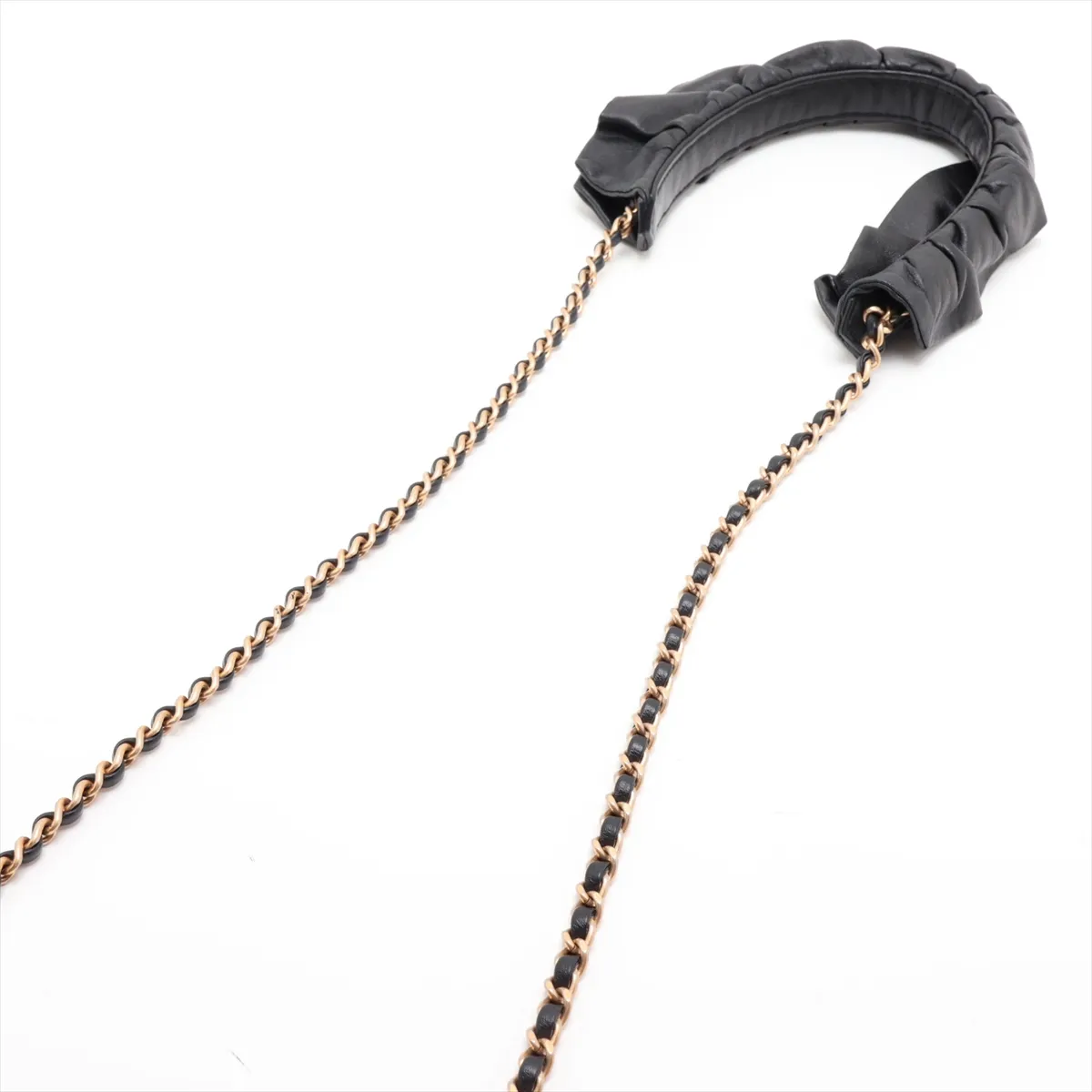 Mini Matelassé Lambskin Single Flap Single Chain Bag, Black with Gold Hardware, 30707696 (Serial Number in the 30s) — view 5