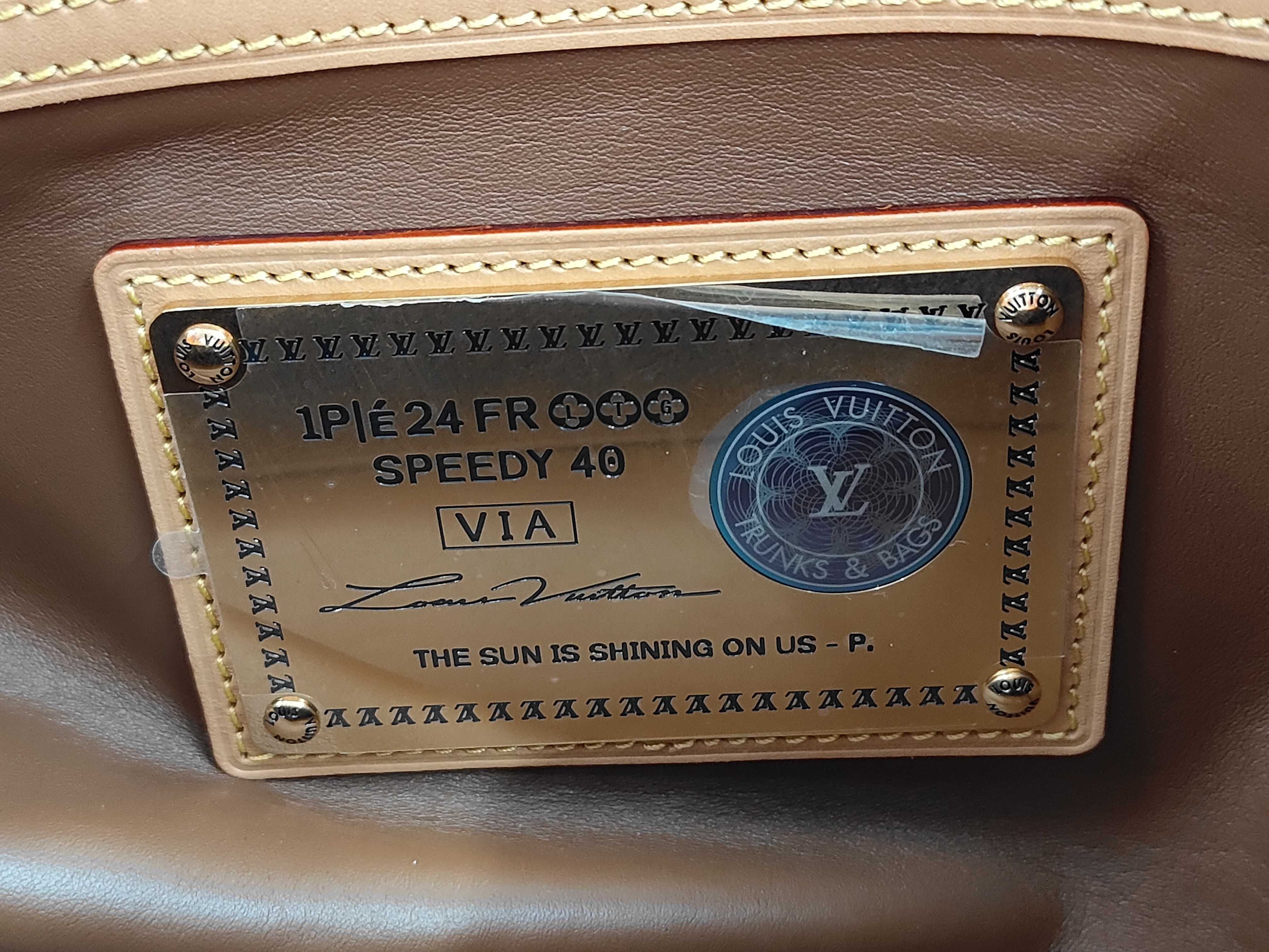 VIA Speedy P9 Bandouliere 40 Monogram Leather Orange Handbag — view 9