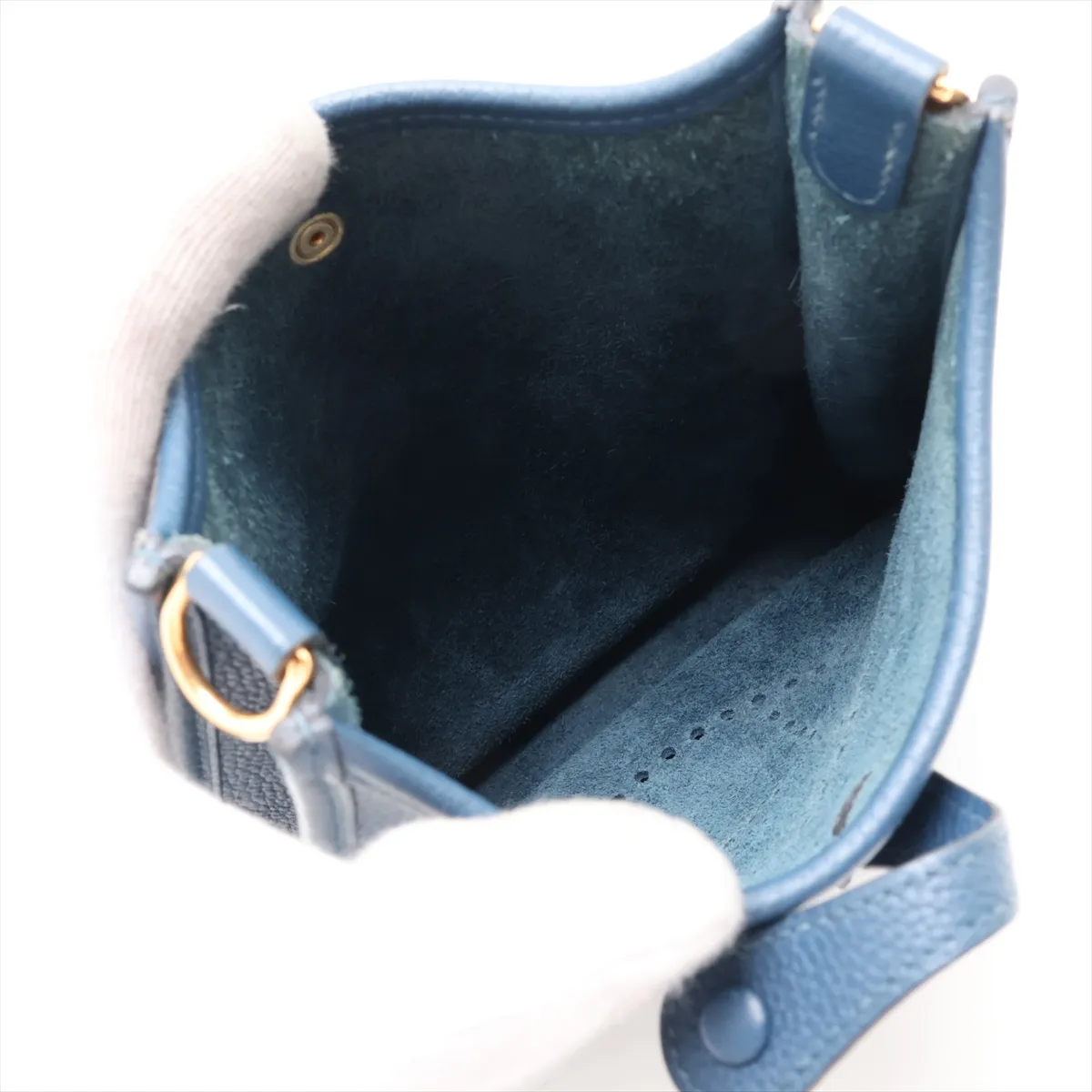 Evelyne 16 TPM Amazon Taurillon Maurice Deep Blue Gold Hardware Z: 2021 — view 6