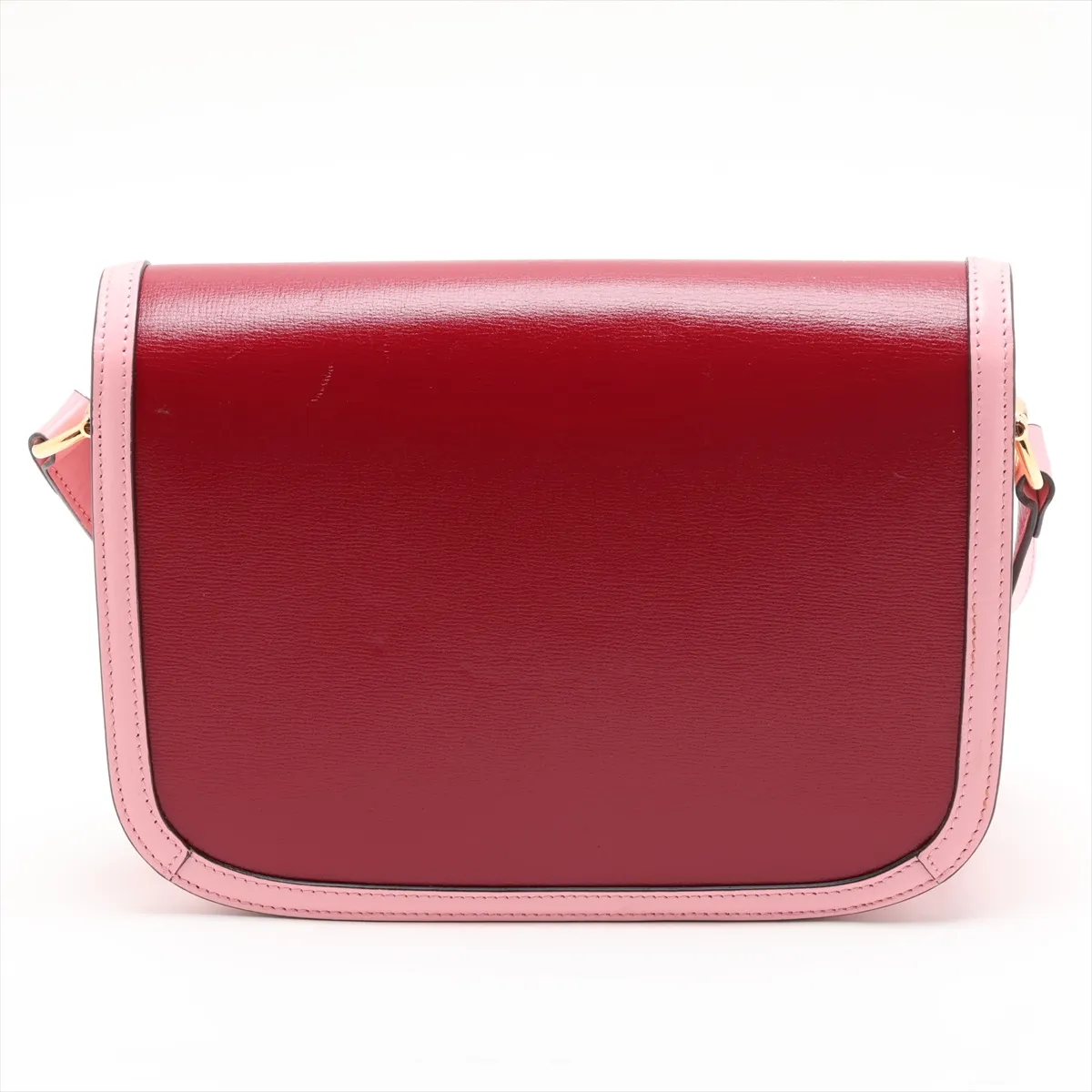 Horsebit 1955 602204 Leather Shoulder Bag Red x Pink — view 2