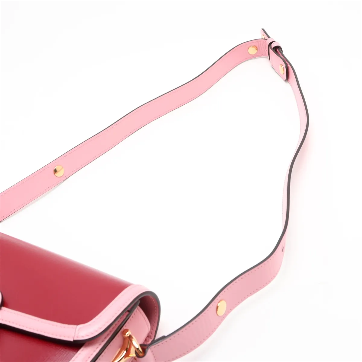 Horsebit 1955 602204 Leather Shoulder Bag Red x Pink — view 5