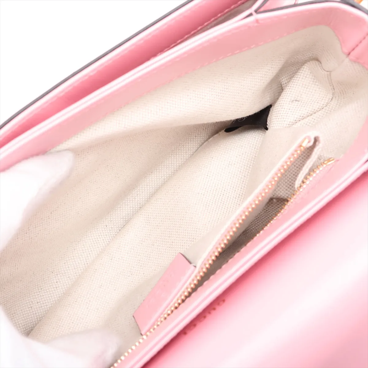 Horsebit 1955 602204 Leather Shoulder Bag Red x Pink — view 8
