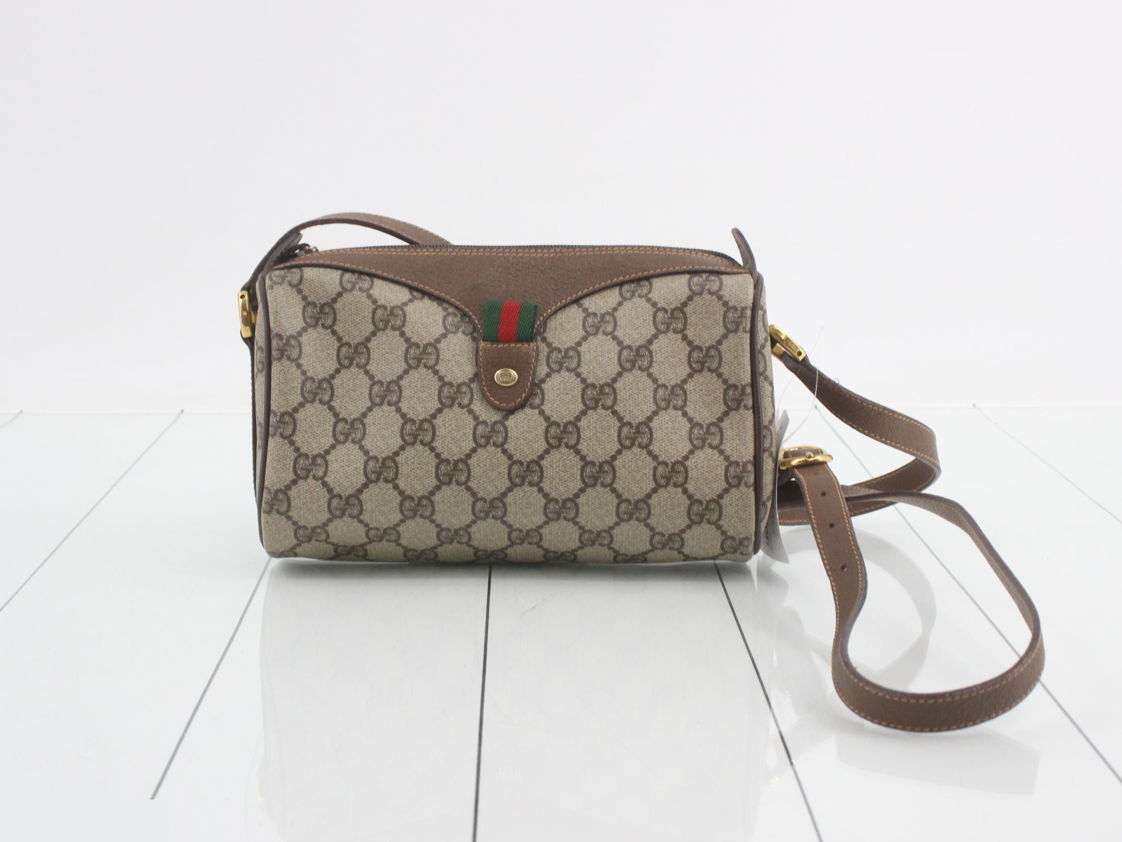 Sherry Crossbody Bag, Brown/Beige, Gold Hardware