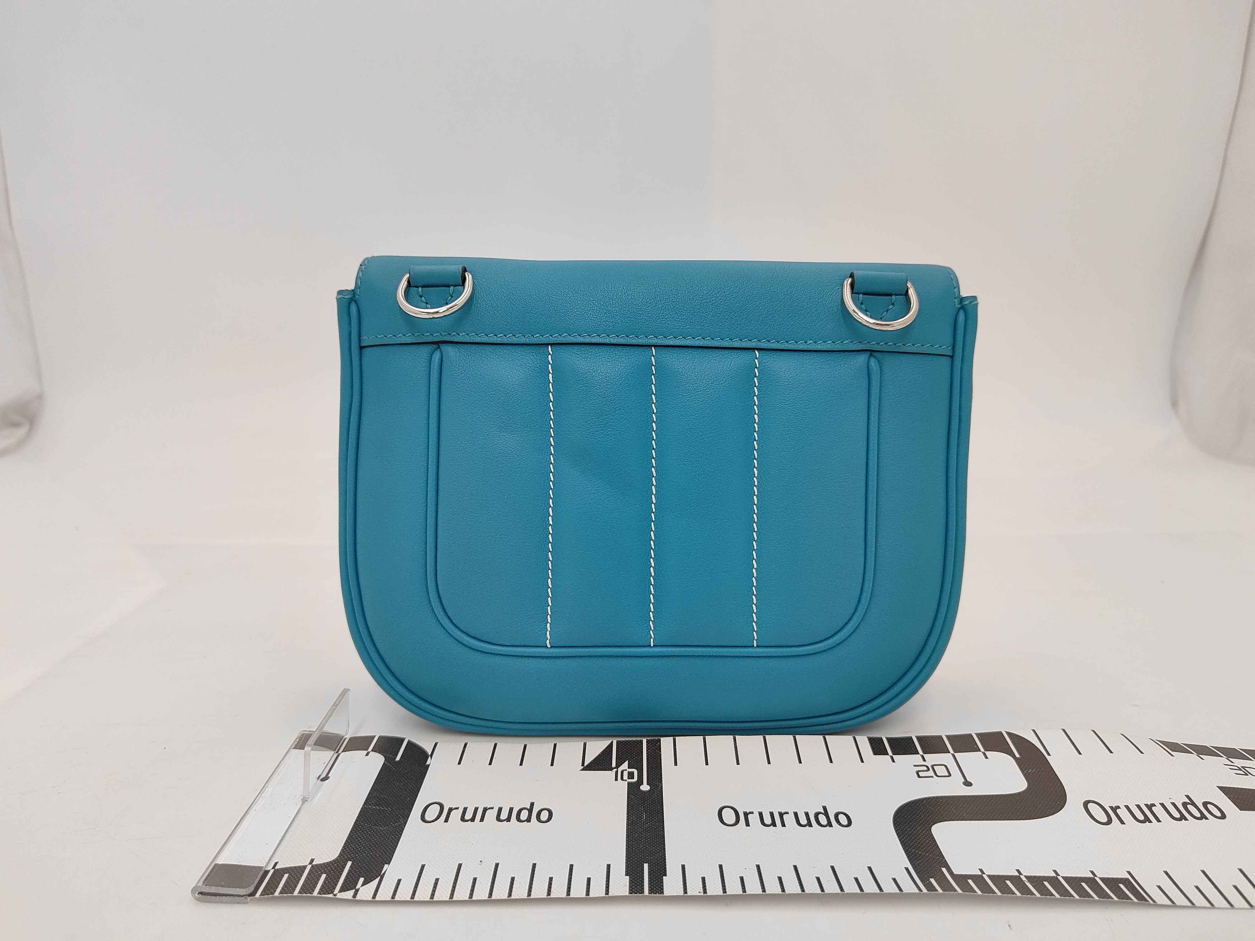 Shoulder Bag, Berlin Mini, Turquoise, Veau Swift Leather, R, Silver Hardware, Shoulder Bag — view 2