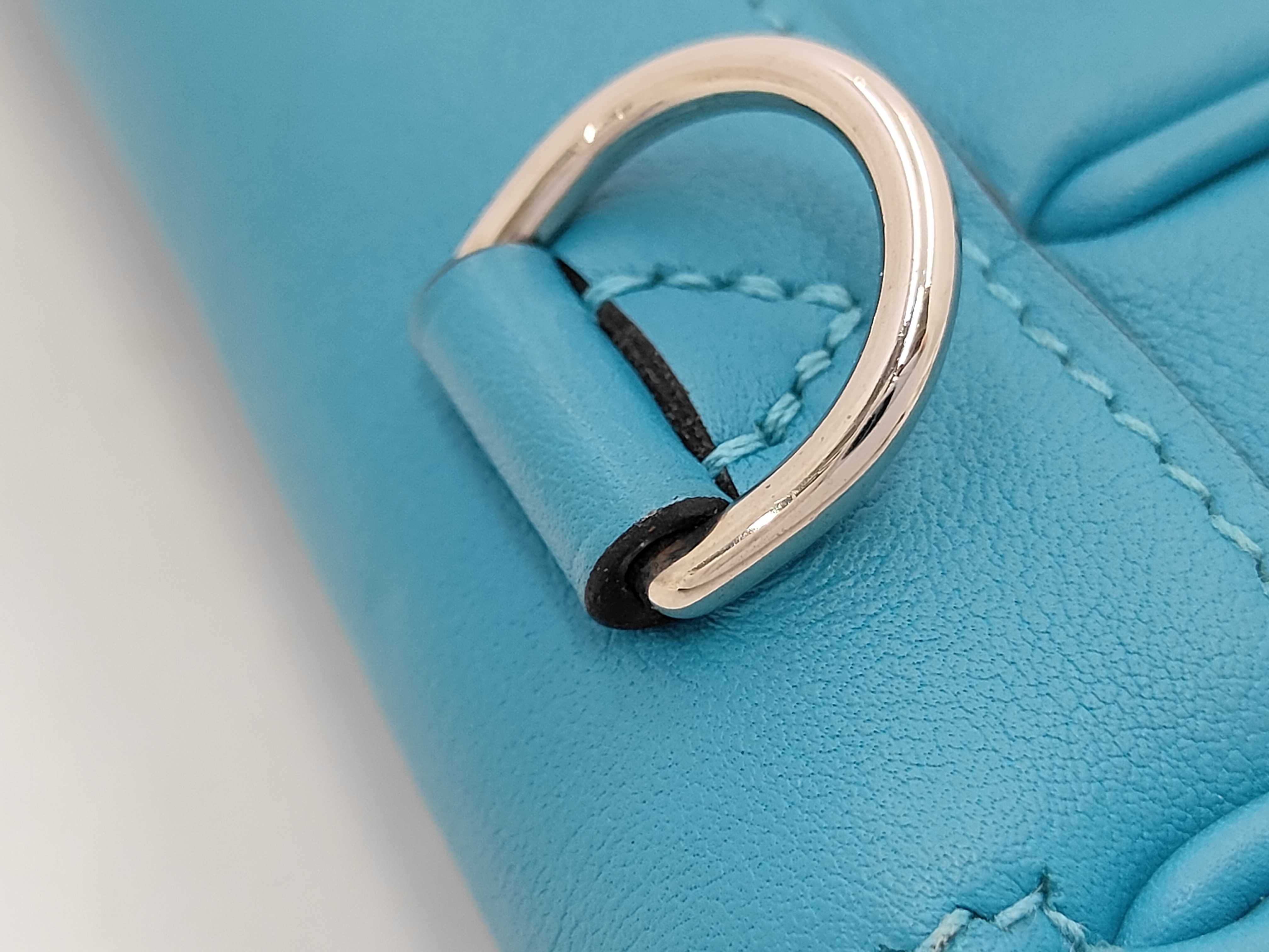 Shoulder Bag, Berlin Mini, Turquoise, Veau Swift Leather, R, Silver Hardware, Shoulder Bag — view 5