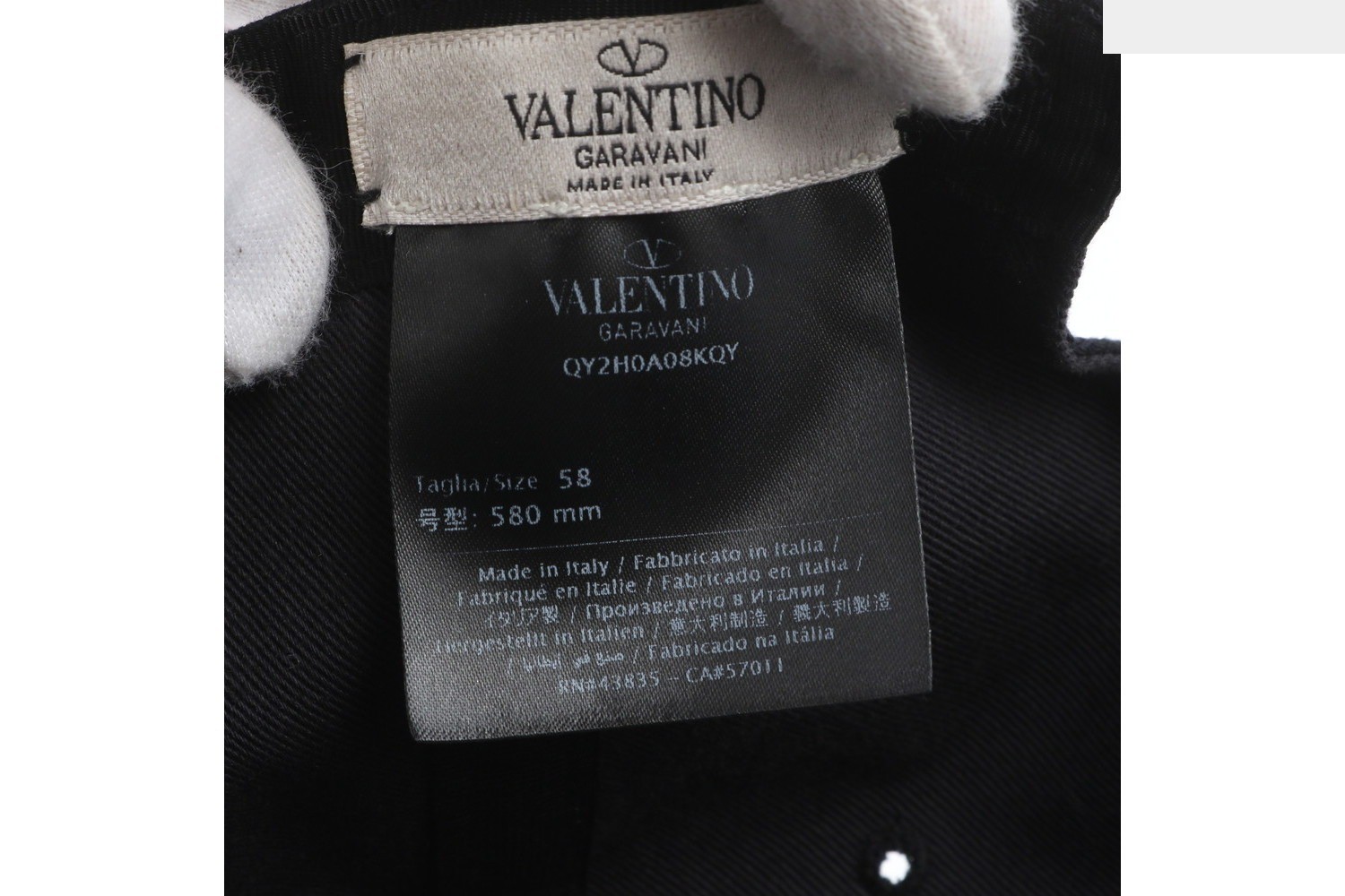 Tag attached VLTN logo embroidered baseball cap size 58 hat — view 7