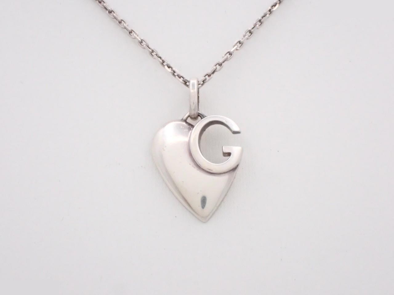 heart motif necklace, silver, chain approximately 40cm, 925 sterling silver, 8.0g