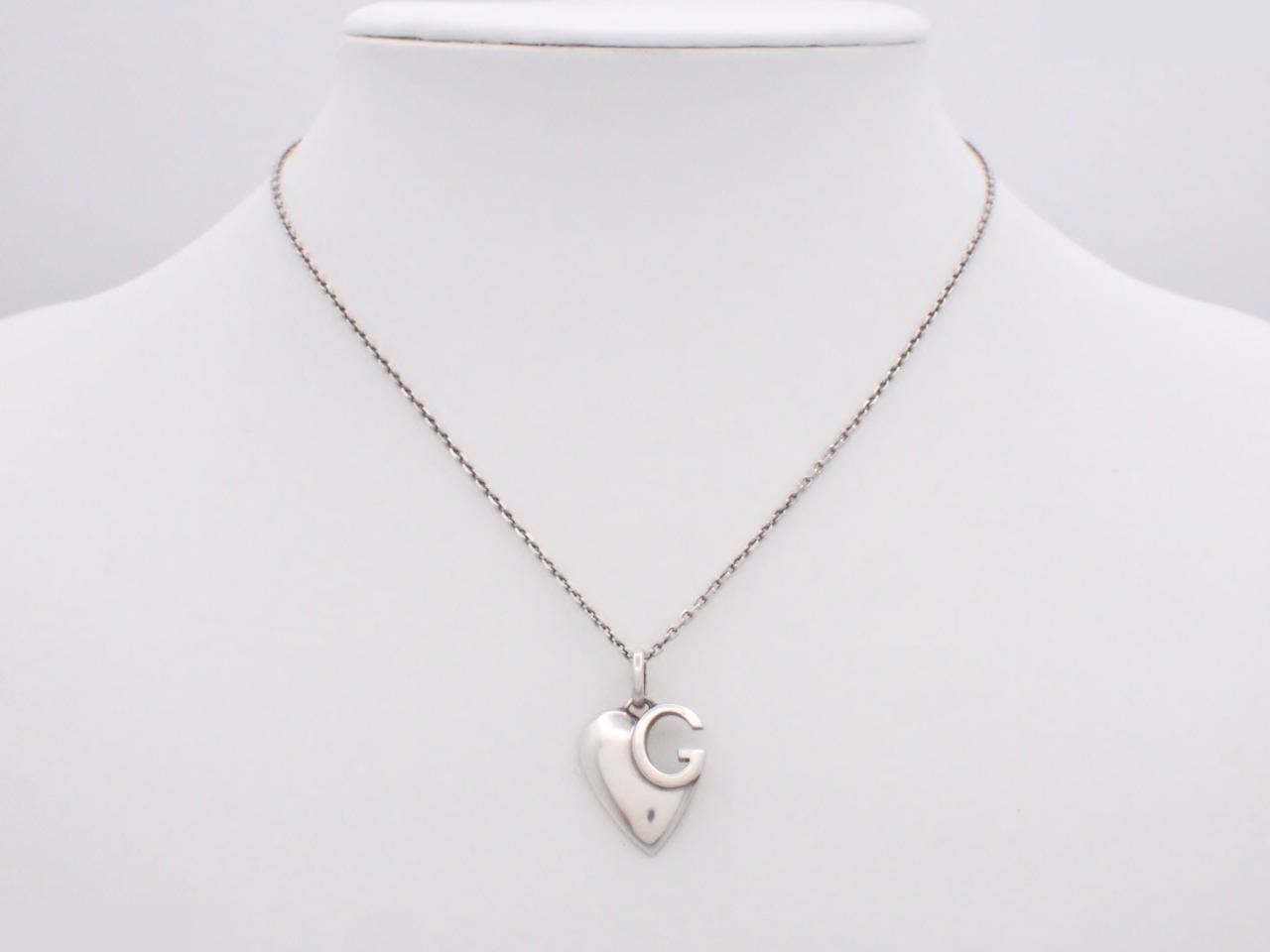 heart motif necklace, silver, chain approximately 40cm, 925 sterling silver, 8.0g — view 3