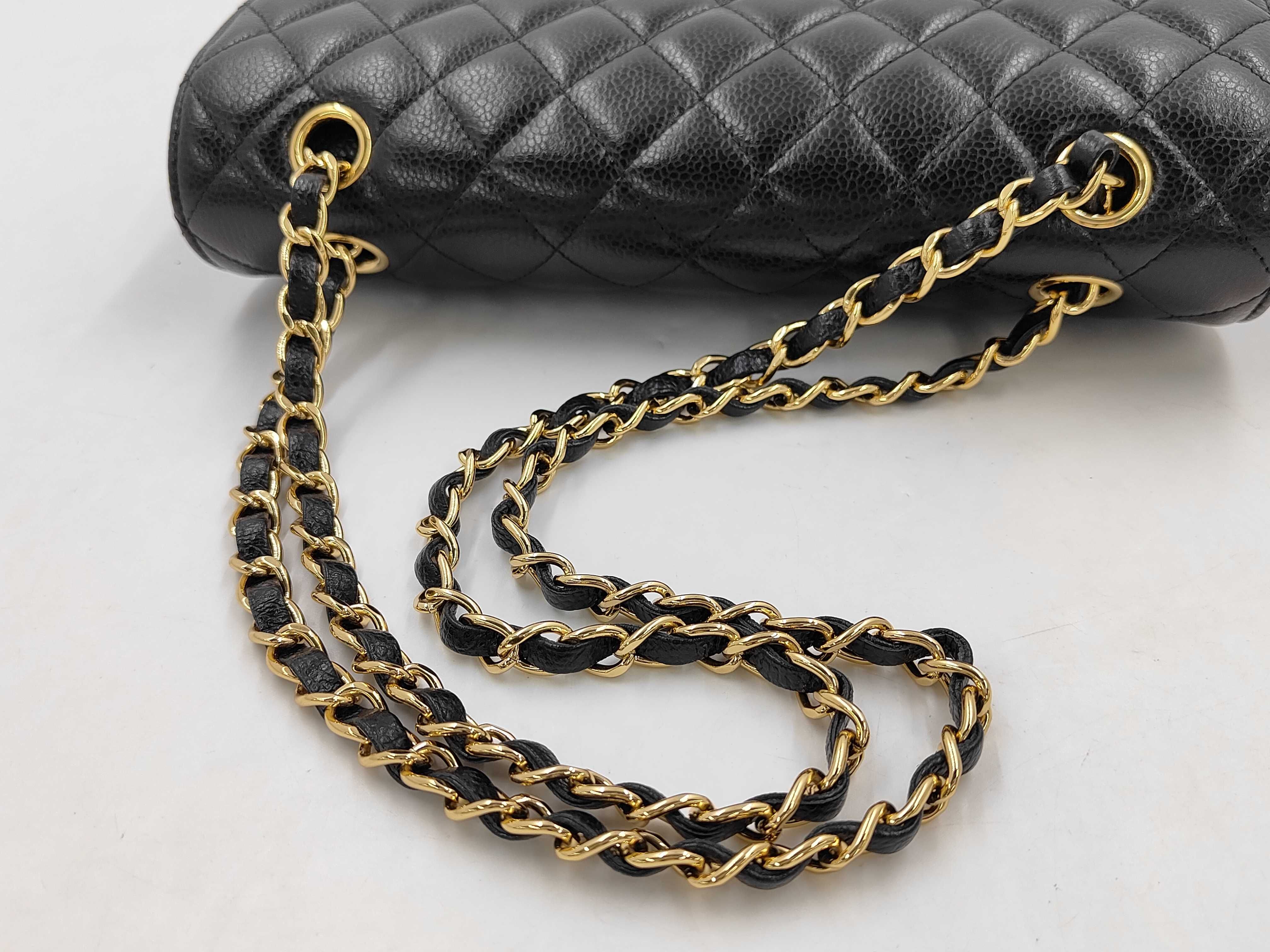 CF Jumbo Black Matelassé Lambskin Shoulder Bag — view 3