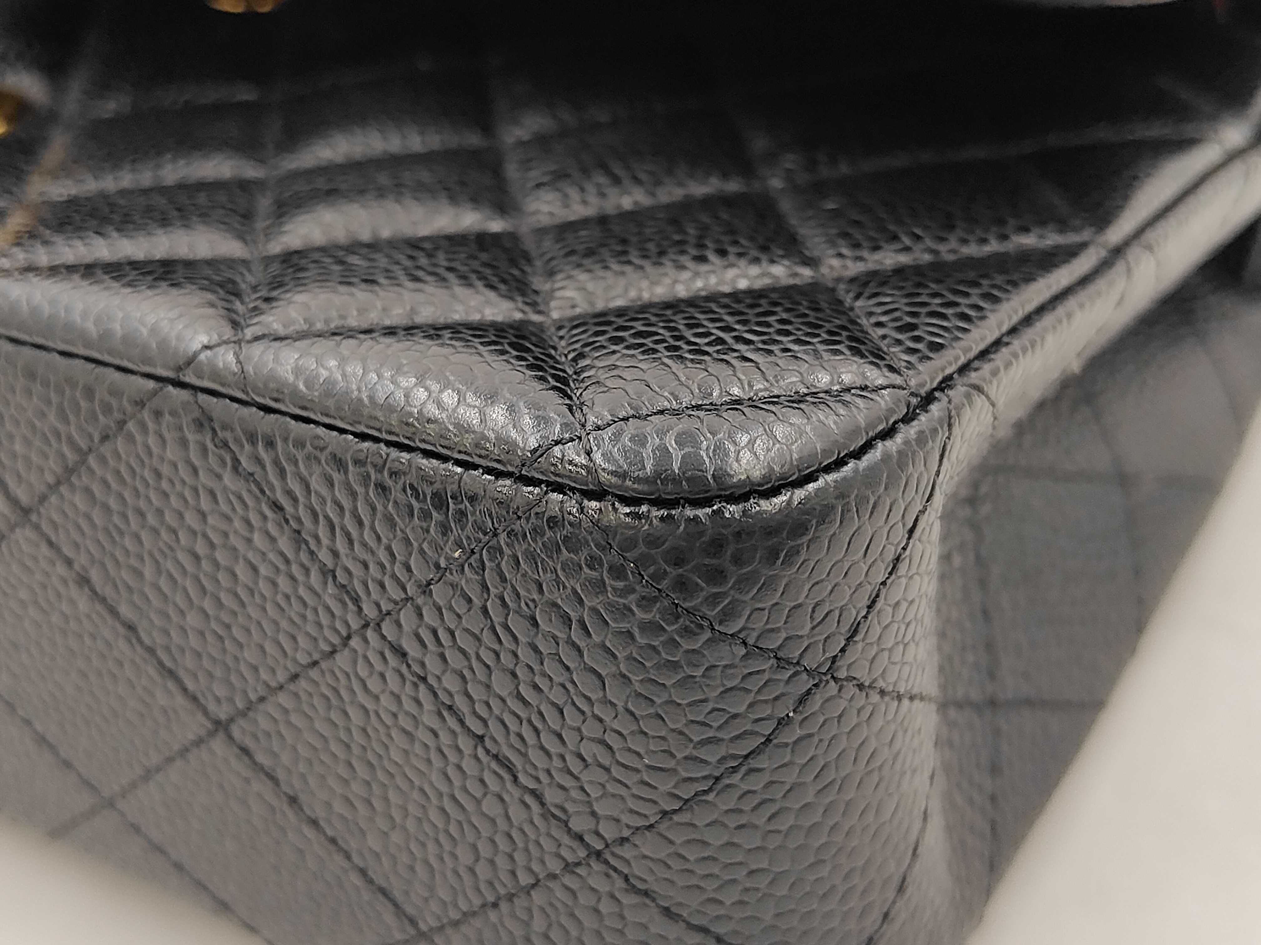 CF Jumbo Black Matelassé Lambskin Shoulder Bag — view 6