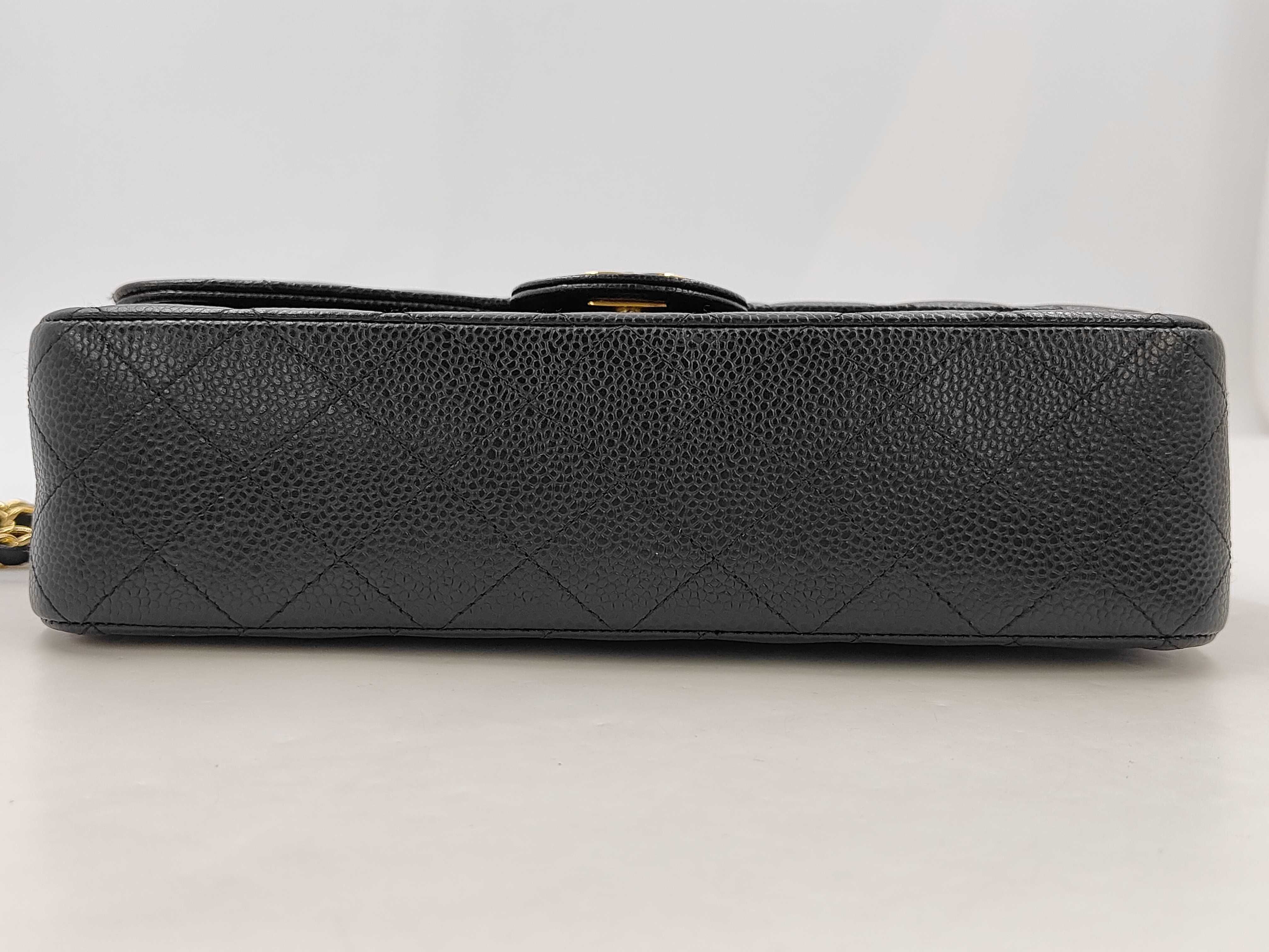 CF Jumbo Black Matelassé Lambskin Shoulder Bag — view 7